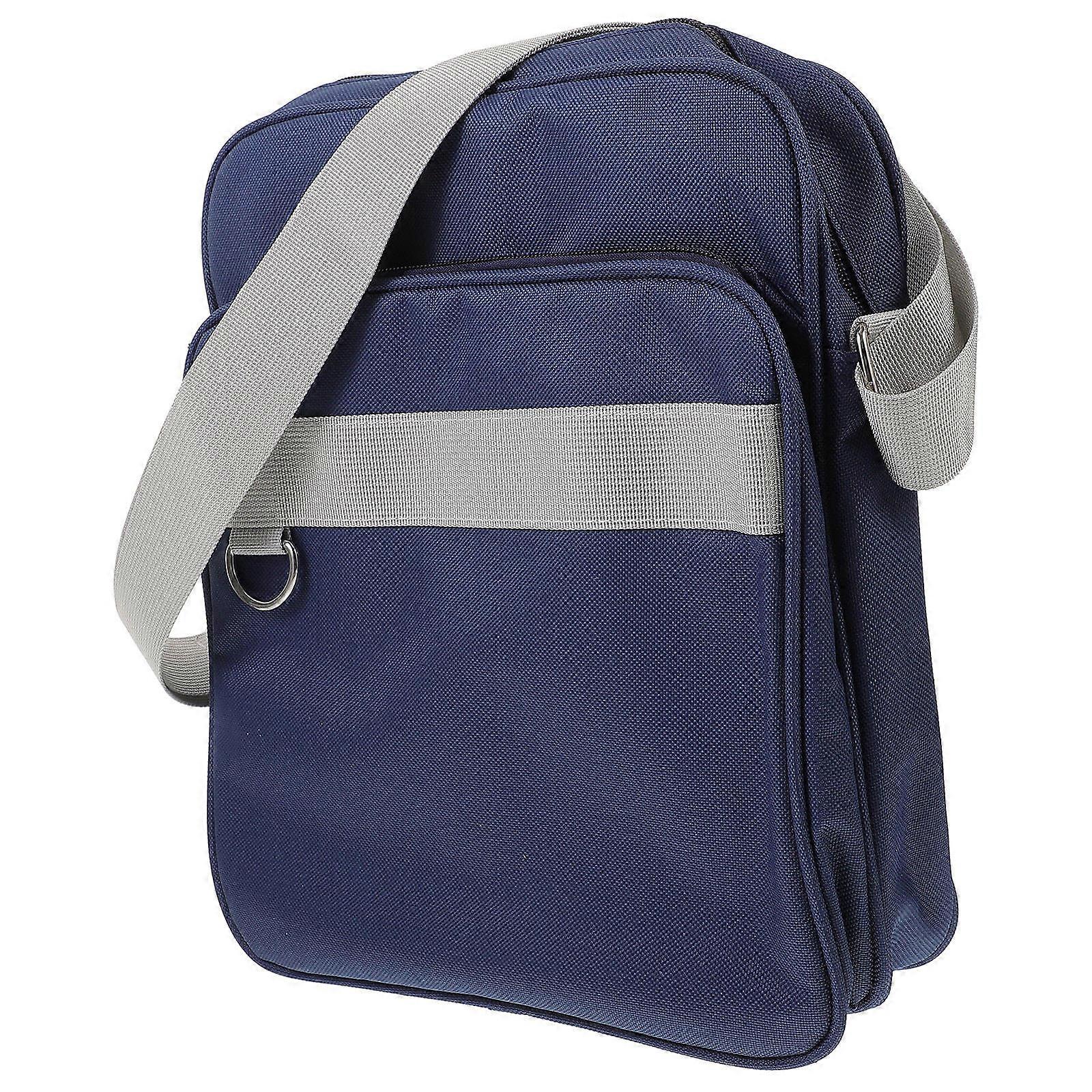 Shoulder Messenger Bag Large Capacity Fabric Stylish Cross Body Tote Daily Use For Students Blue 30X25CM High-capacity 1Pcs