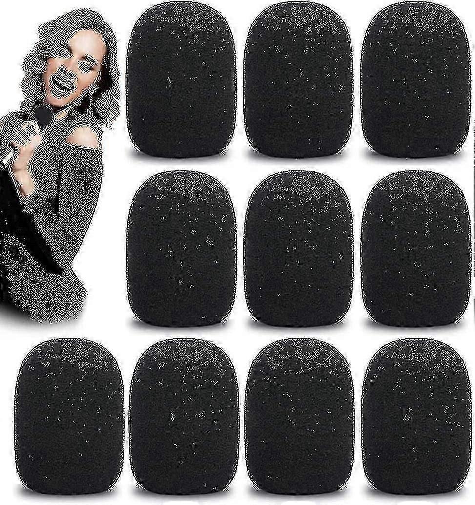 10pcs Microphone Windscreen, Microphone Foam Protective Cover, Reusable And Washable, Microphone Windscreen (black) Tw, Happy Hehe Ma-Yogo