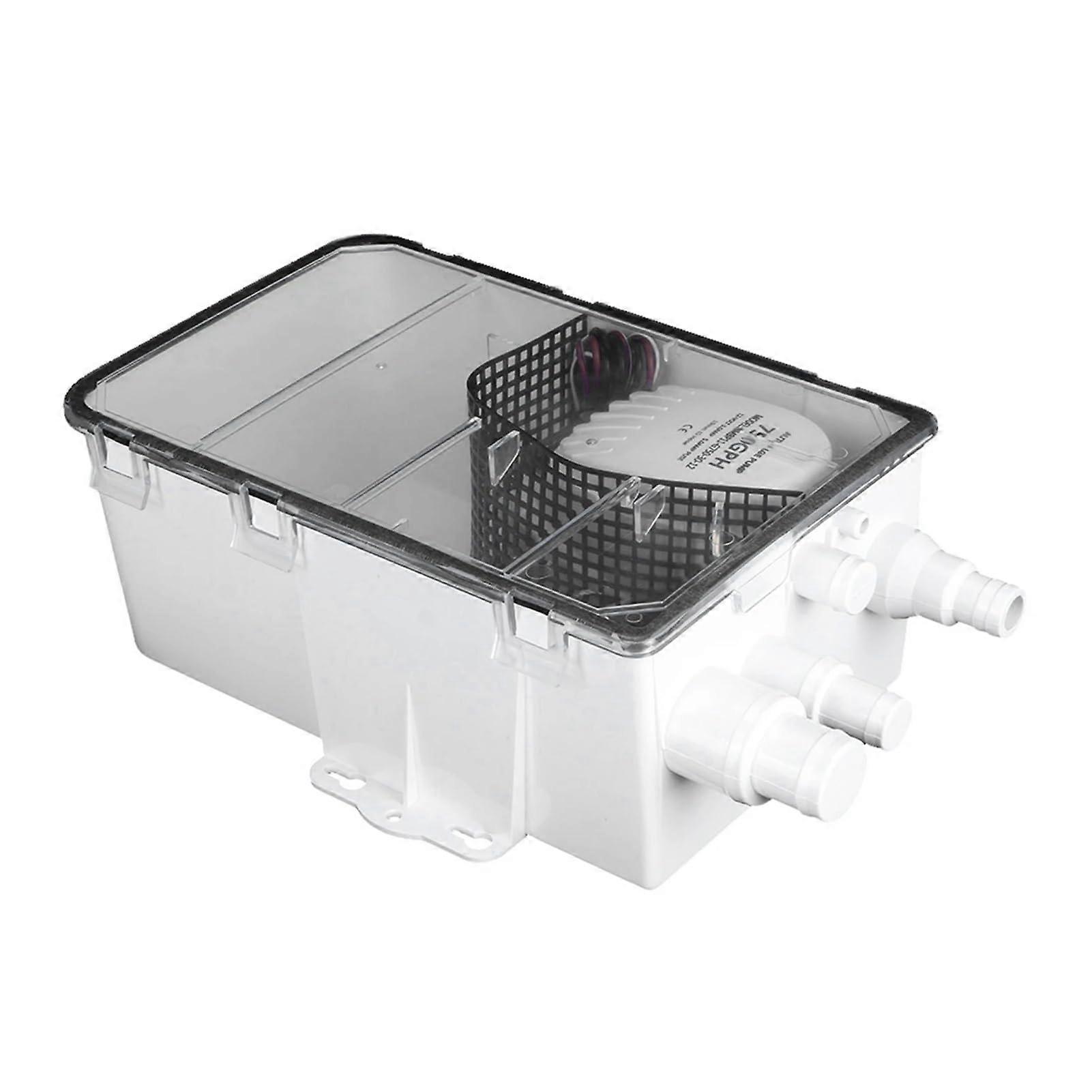 750GPH shower sump Marine shower pump shower sump pump system boat RV bilge 12V marine multi port drain box shower sump for RV modifications