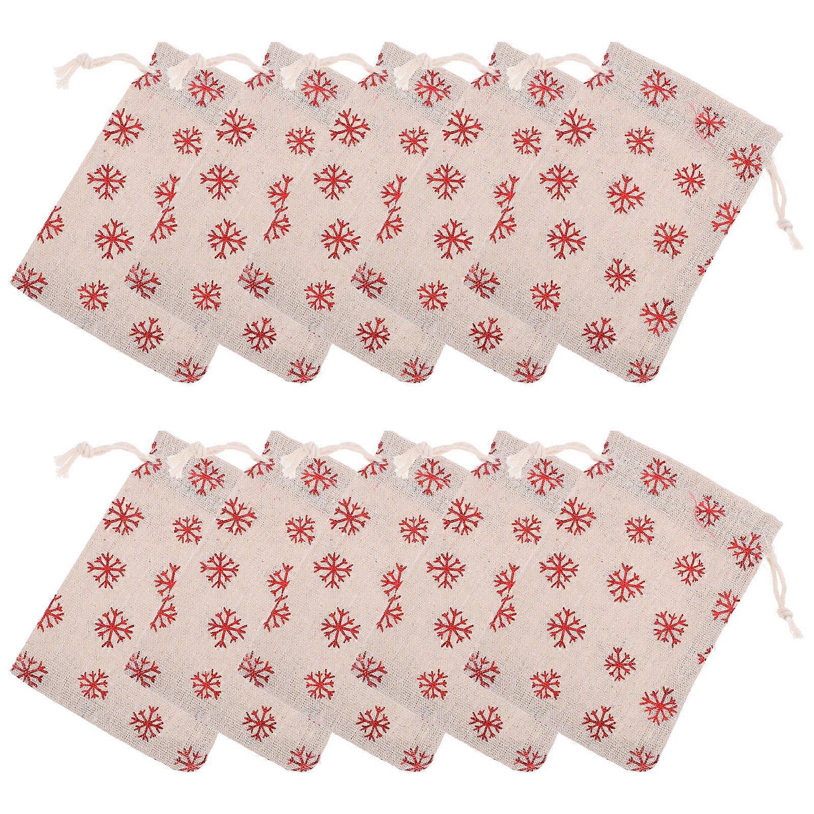 حفلة عيد الميلاد الرباط أكياس الحقائب القطنية للحلوى 10 قطع