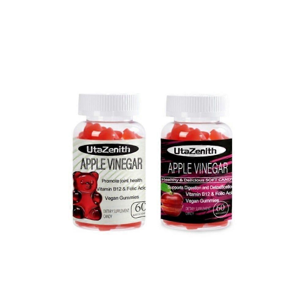 Organic Apple Cider Vinegar Gummy Bears, Apple Flavor, Daily Supplement. , Combination Pack