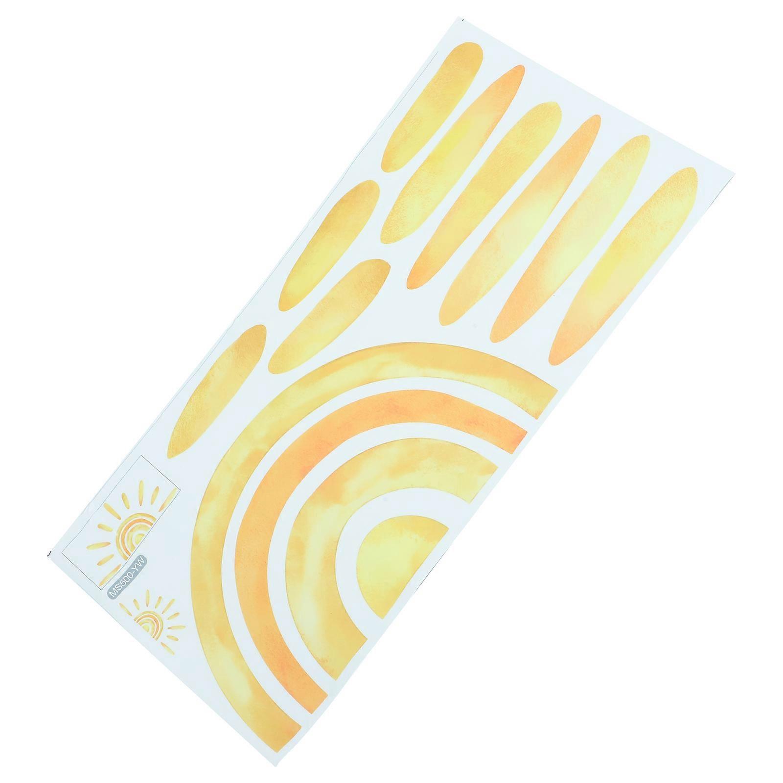 Wall Stickers For Living Room Large Sun Wall Sticker Wall Decoration Circular Shape Yellow 60.00X30.00X0.10CM 1 Sheet