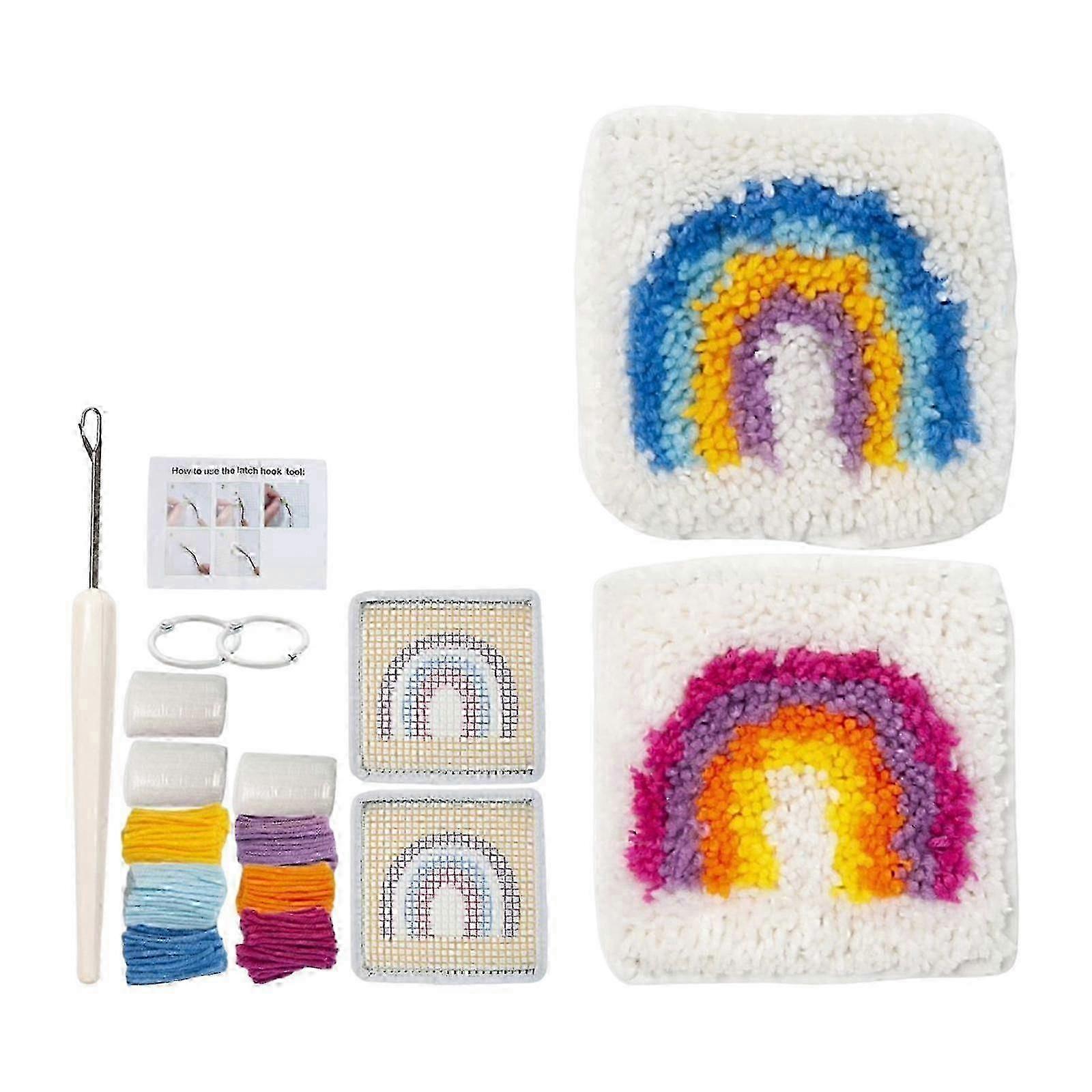 Latch Hook Kit for Rug Decoration - Unfinished Yarn Sewing Kit Suitable for Various Designs