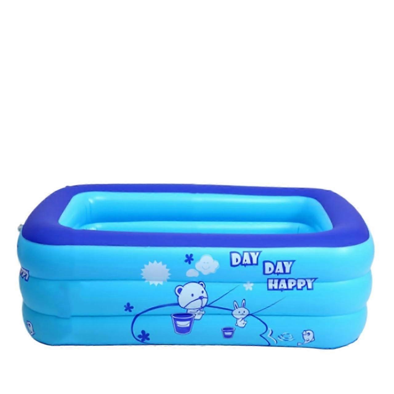 Inflatable kids' pool, inflatable square wading pool for children, inflatable bathtub for kids, for home or outdoor use, large wading pool 120cm.