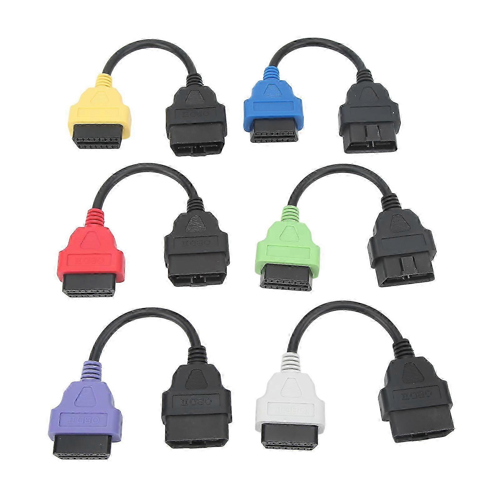 6 Pcs OBD2 Cable Adapter Professional Diagnostic Scanner Cable Replacement For Fiat