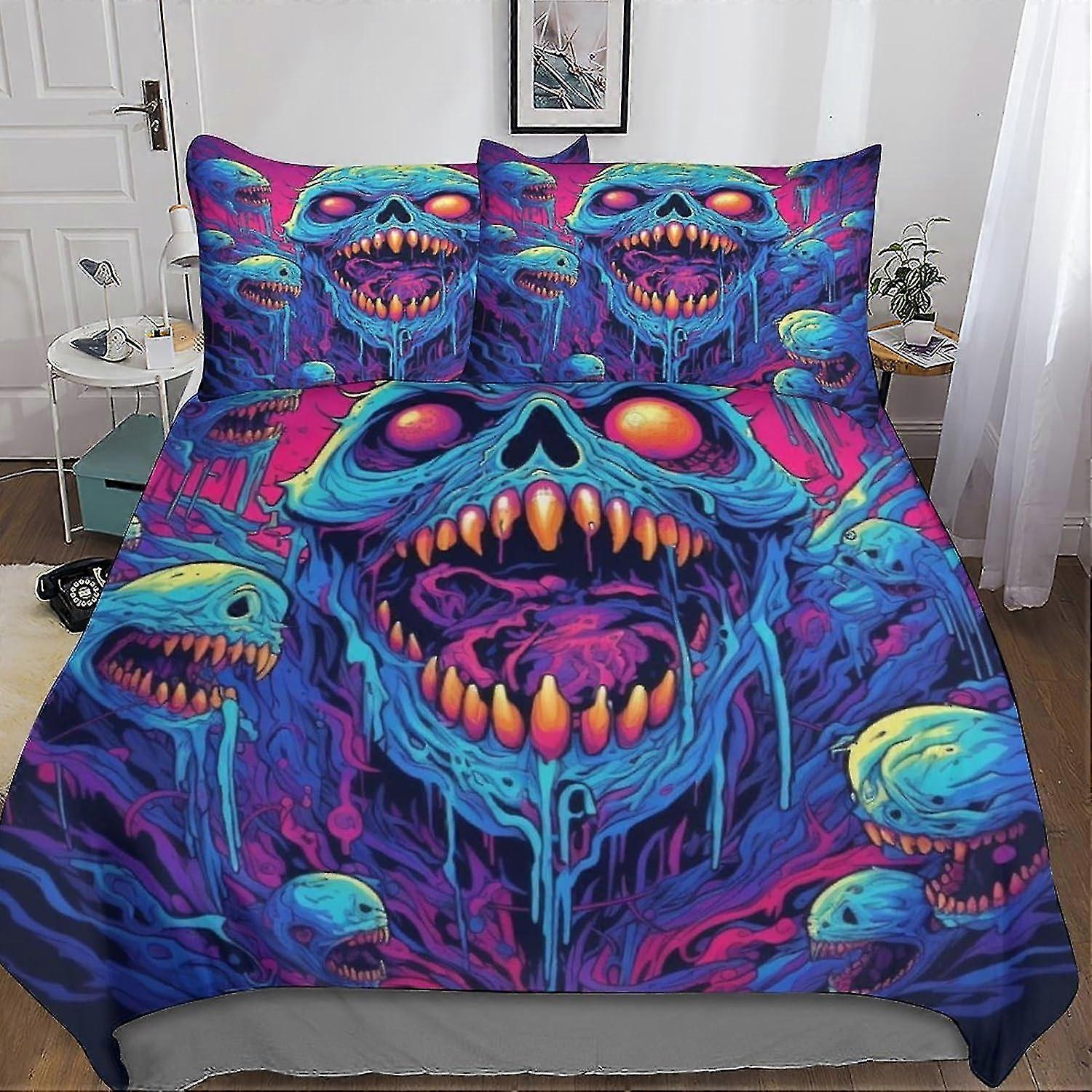 Psychedelic Art 3D Printed Duvet Cover Set Soft Microfibre Hotel Quality Bedding Set with Pillowcase