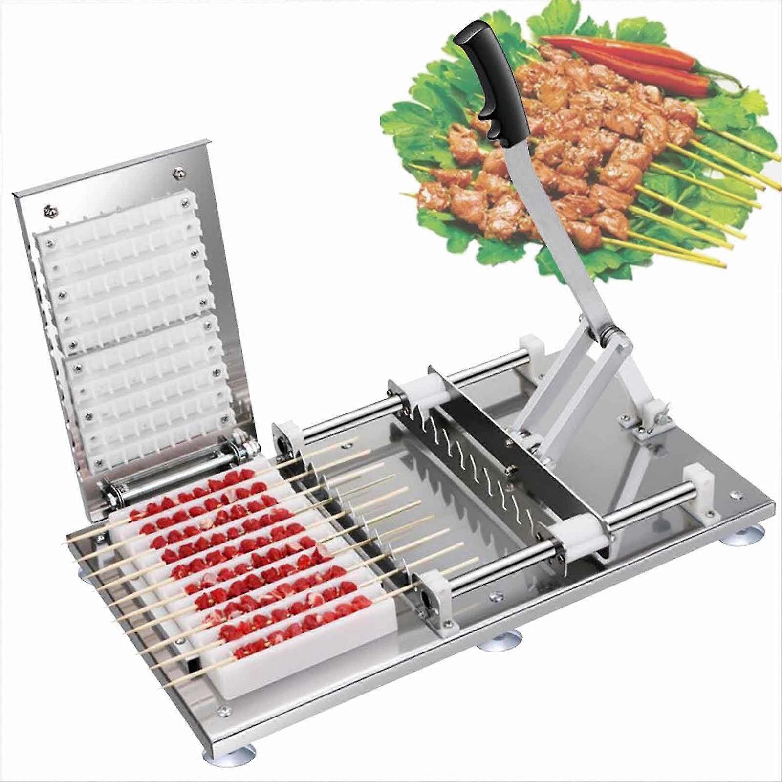 Machine Manual Mutton Kebab Machine, Multifunctional Skewer Meat Machine, Home BBQ Party Grill Aid for Vegetable Grill Skewers, Outdoor Picnic Camping