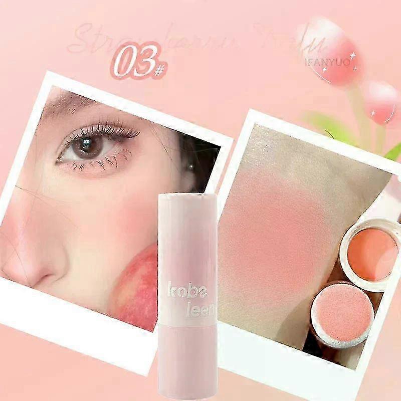 Double-ended Blush Stick Soft Face Brightening Contouring Shadow Blusher Powder Peach Pink Cheek Tint Makeup Cosmetics