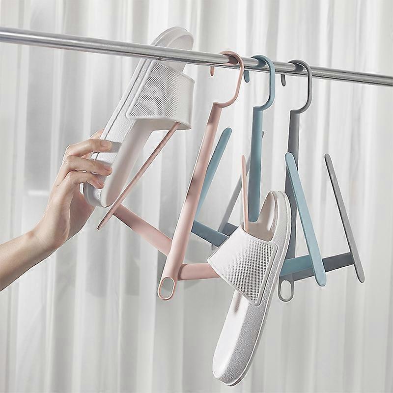 Multifunctional Outdoor Windproof Clothes Rack Balcony Shoe Rack Random Color