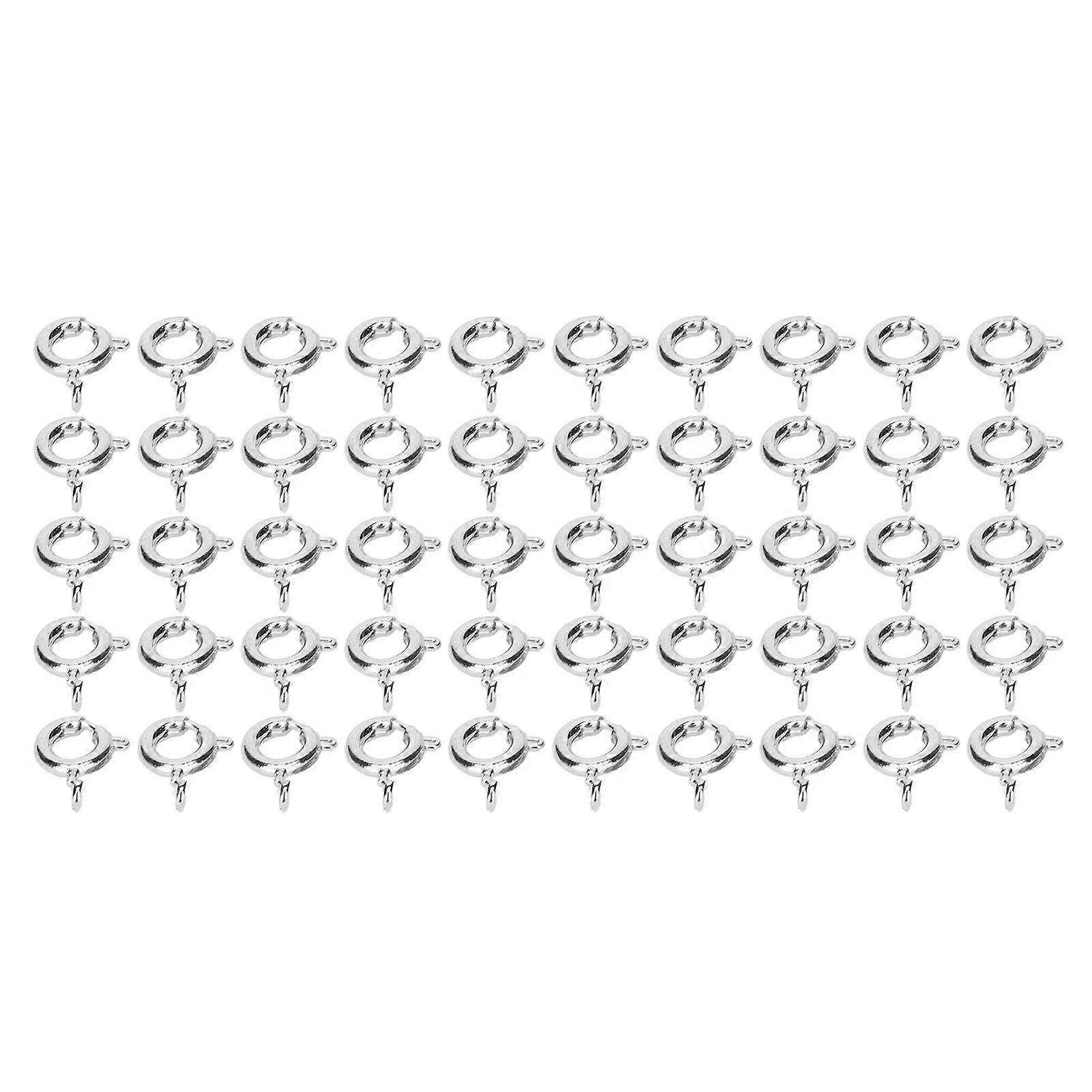 2025 Latest Model  50 Pcs Spring Ring Clasps 6mm Diameter 1.5mm Hole
