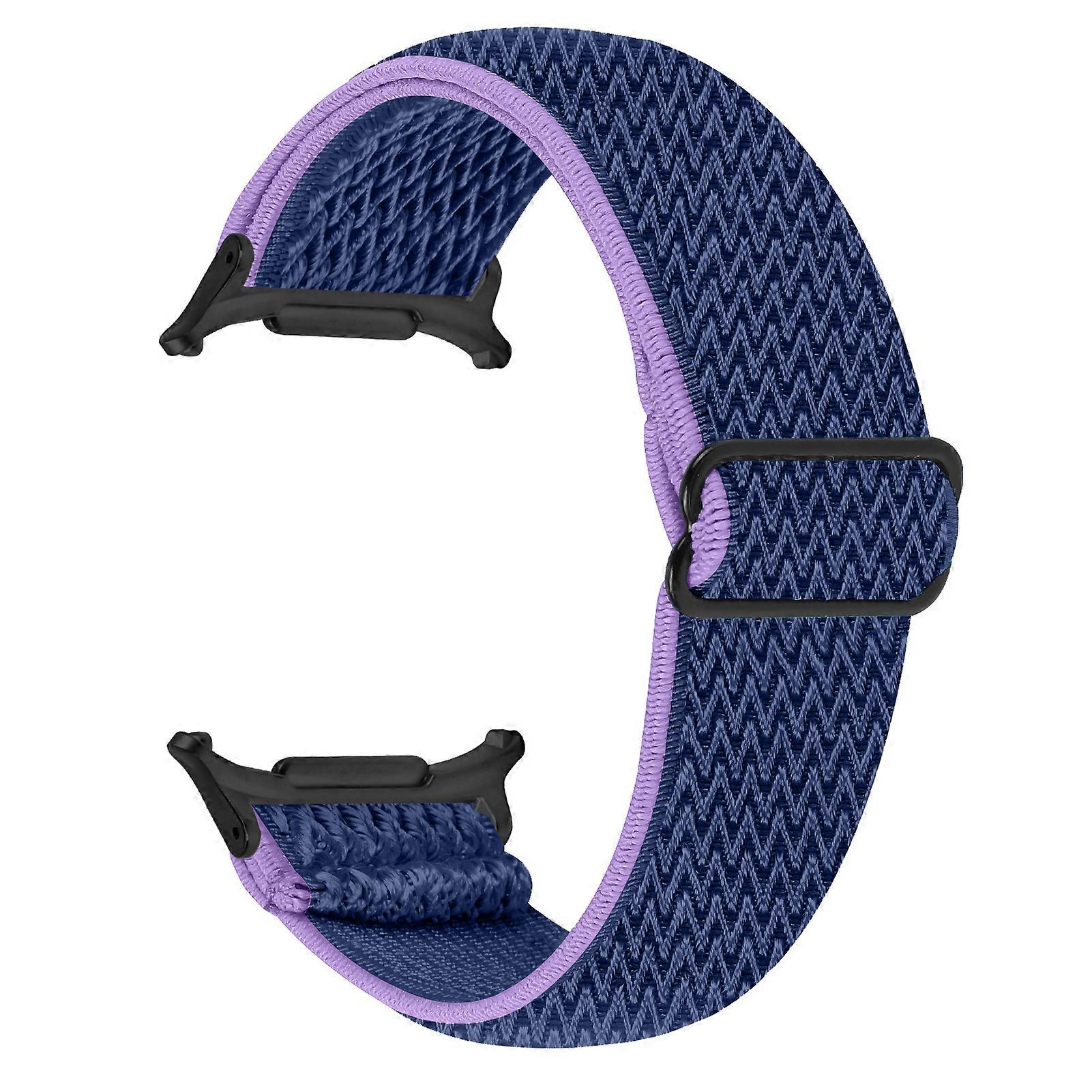 רצועה אלסטית ל סמסונג גלקסי שעון אולטרה 2 / שעון8 44 מ"מ / 40 מ"מ / שעון8 קלאסי 43 מ"מ / 47 מ"מ רצועת שעון עם מחבר שחור סגול / כחול
