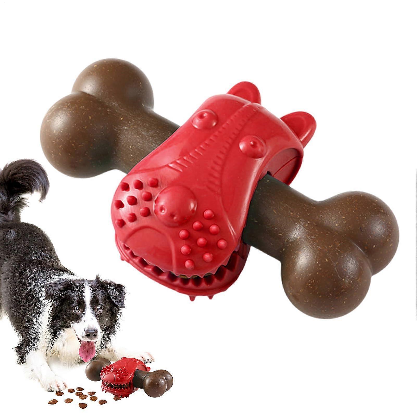 Robust Chew Toys For Dogs, Puppy Chew Bone, Interactive Chew Toy, Slow Feeder For Boredom And Stimulation, Red
