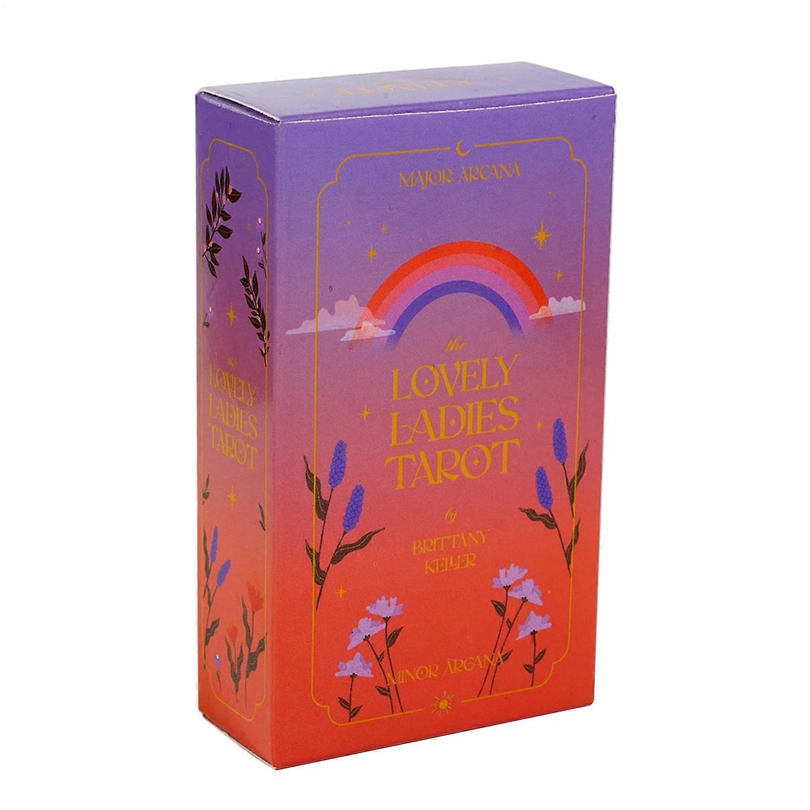 Tarot Cards Oracle Deck for Beginners, Full English Beautiful Ladies Design, 10.5x6x2.5cm Divination Fate Card Set