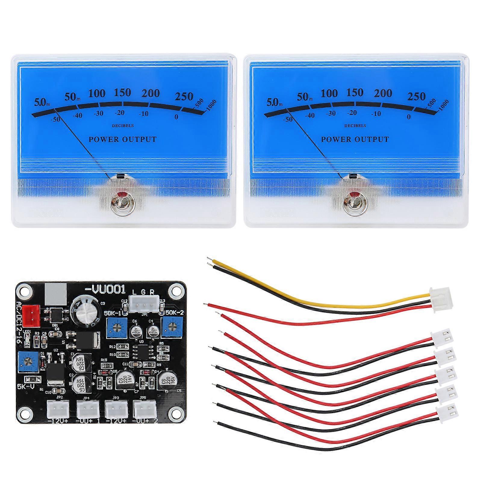 TS-DB90A-L 2PCS VU Meter Sound Level Meter Driver Board with Backlight for DIY Recording Studio