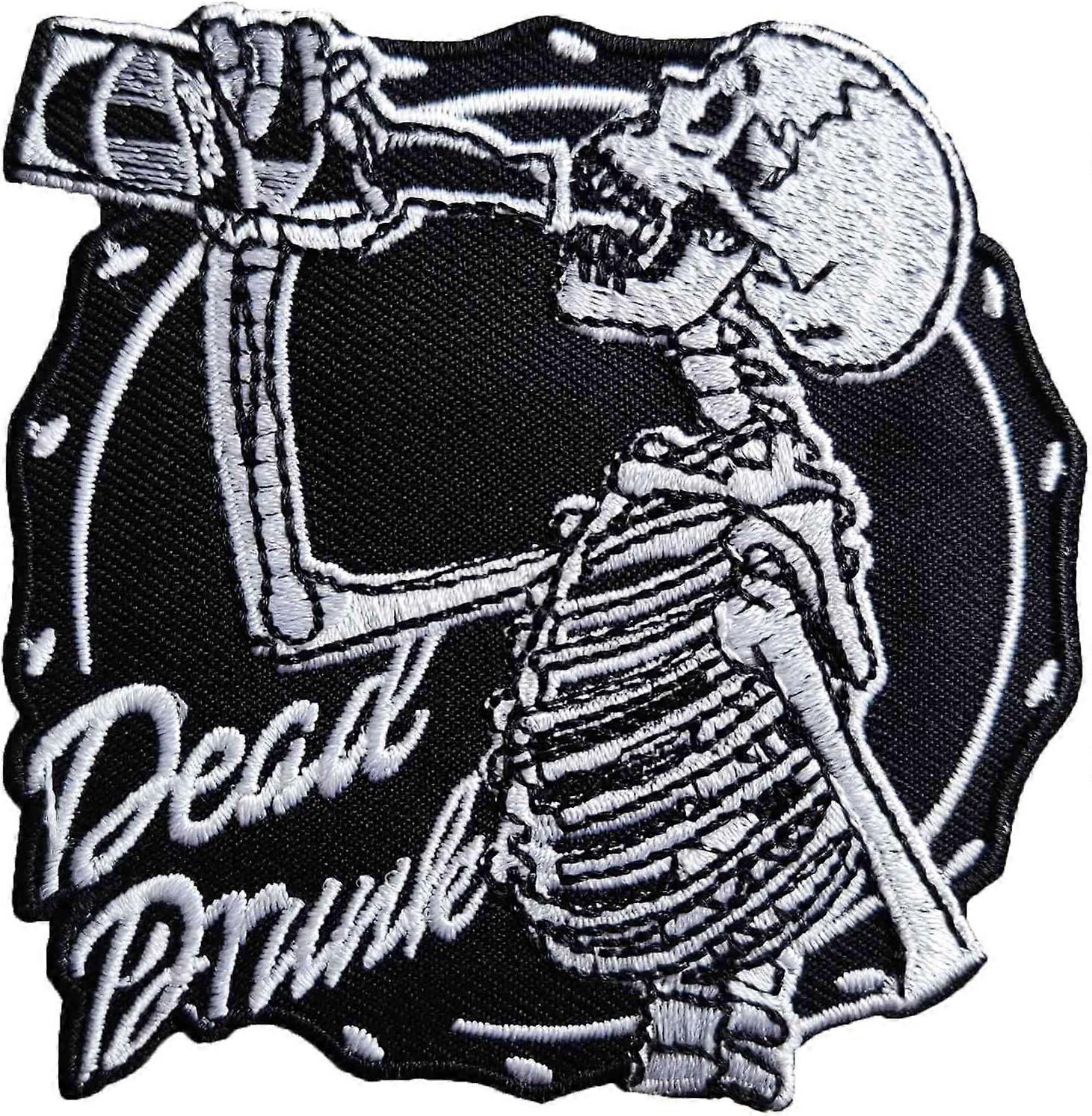 Funny Drunk Skull Iron On Patch, Decorative Fabric Embroidered Skull