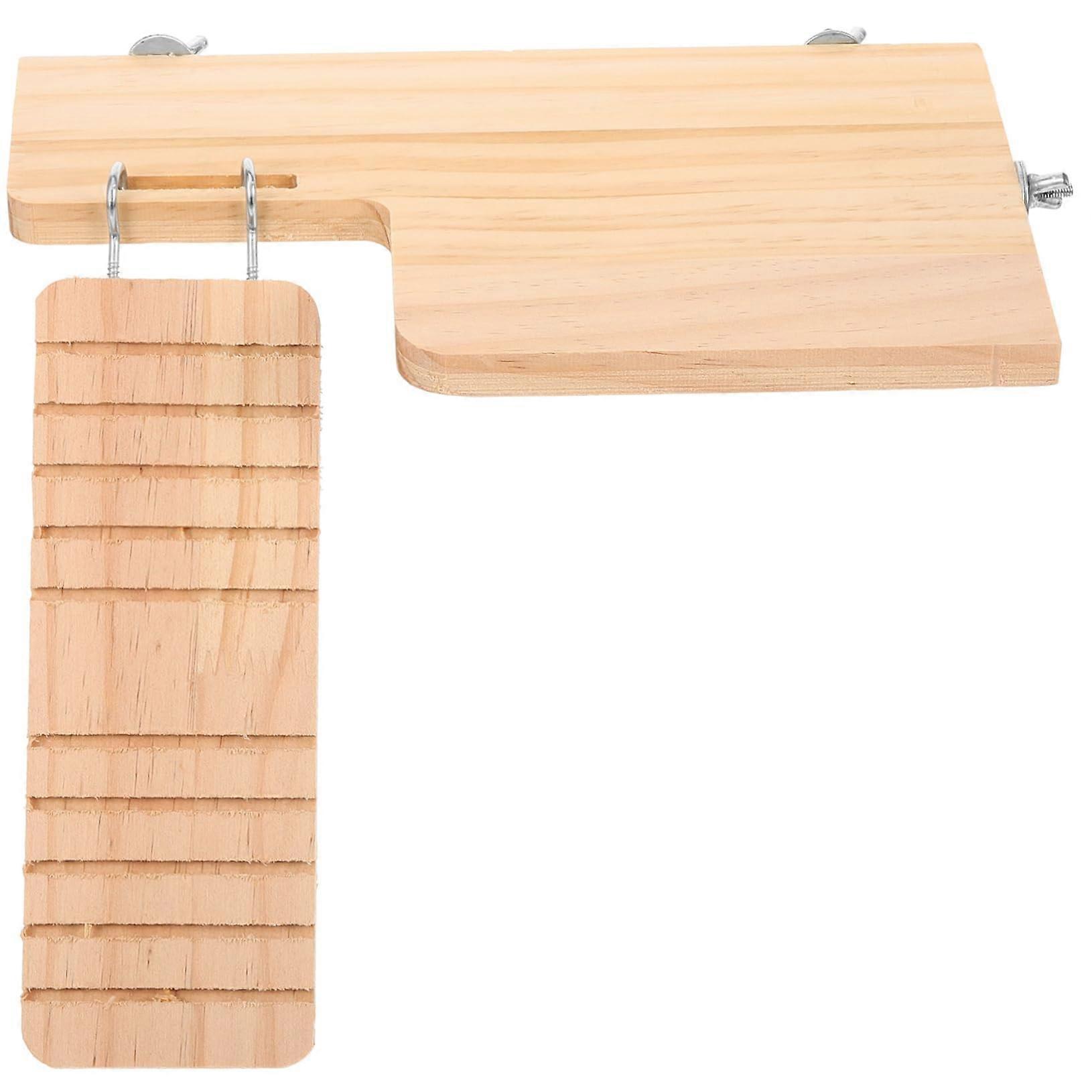 Hamster Toy for Guinea Pigs, Indoor Wooden Climbing Platform, Balance and Coordination Decor, Durable Pet Accessory