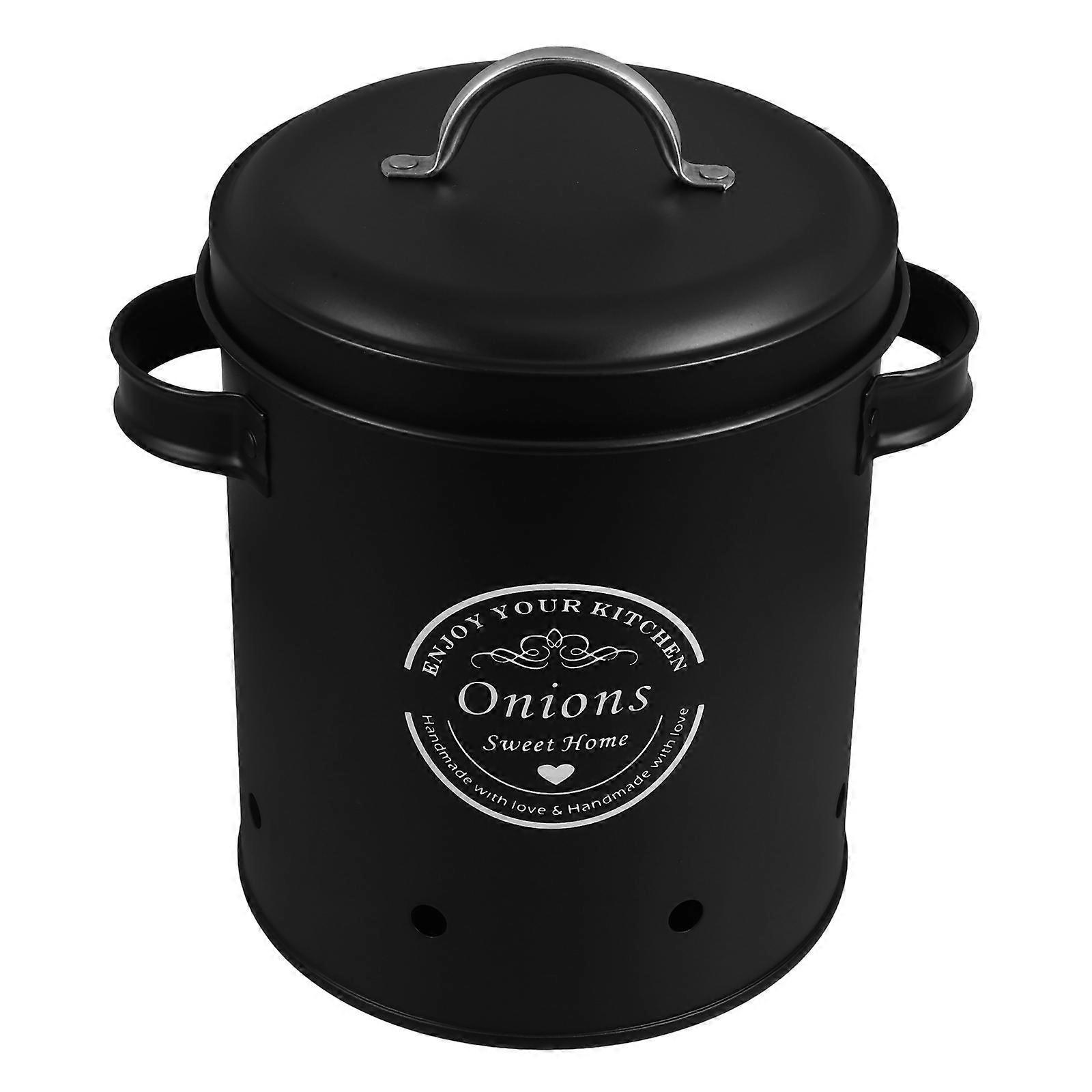 Vegetable Preservation Box Potato Onion Storage Bin Kitchen Use Iron Material Flat Bottom Design 1Set