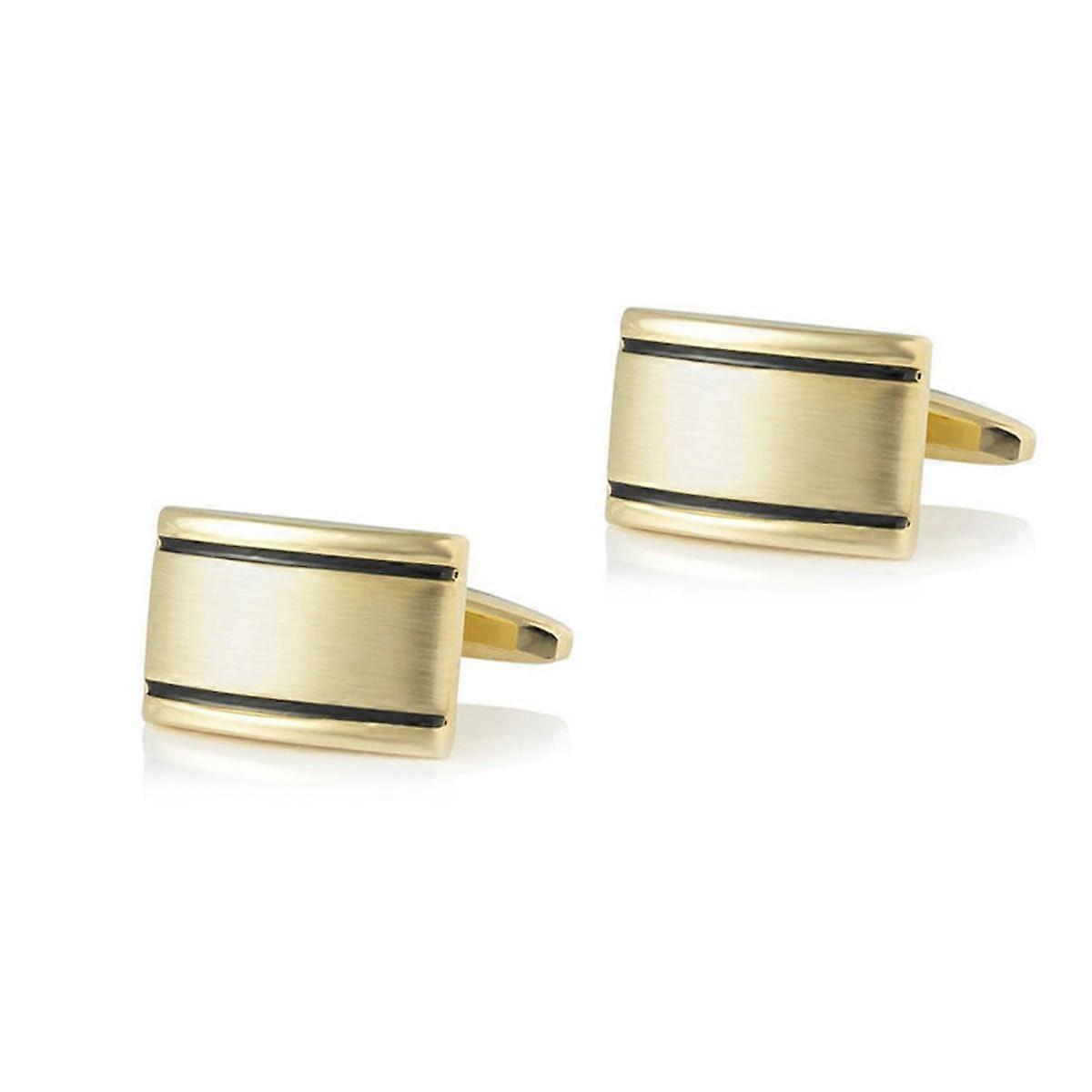 Smooth brushed metal cufflinks for French cuff shirts in a minimalist style for men, gold