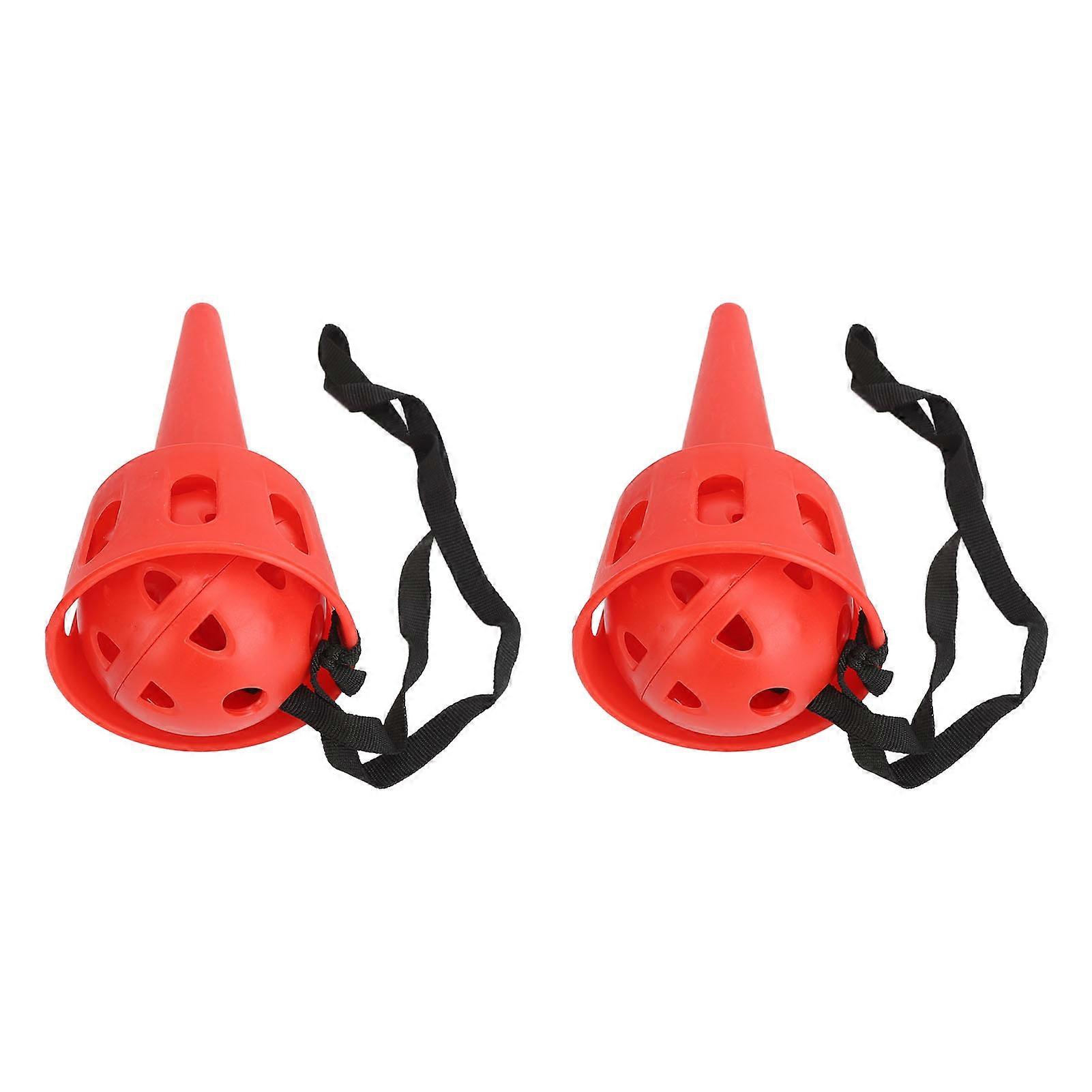 2 Set Catch A Ball Set Plastic Matte Surface Stable Grip Throw and Catch Ball for Reflexivity Exercise Children Gift Red