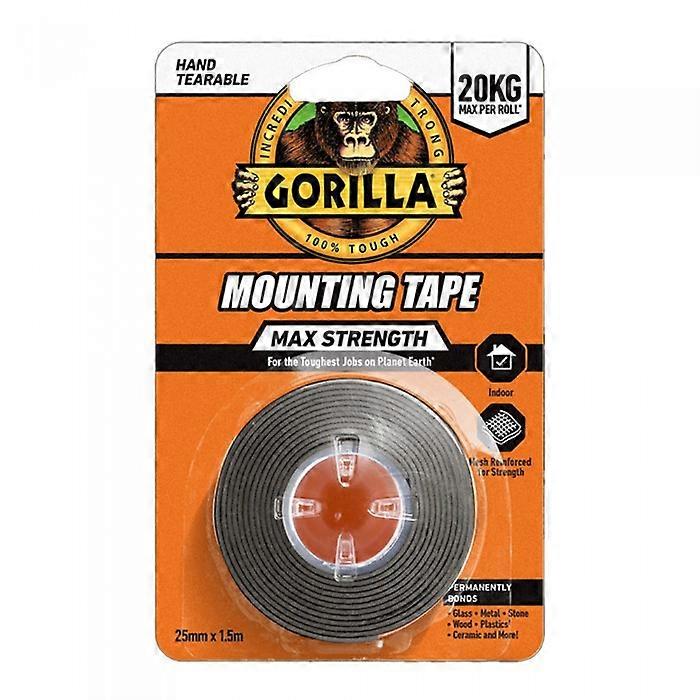 Gorilla Max Strength Mounting Tape Black 25mm x 1.5m