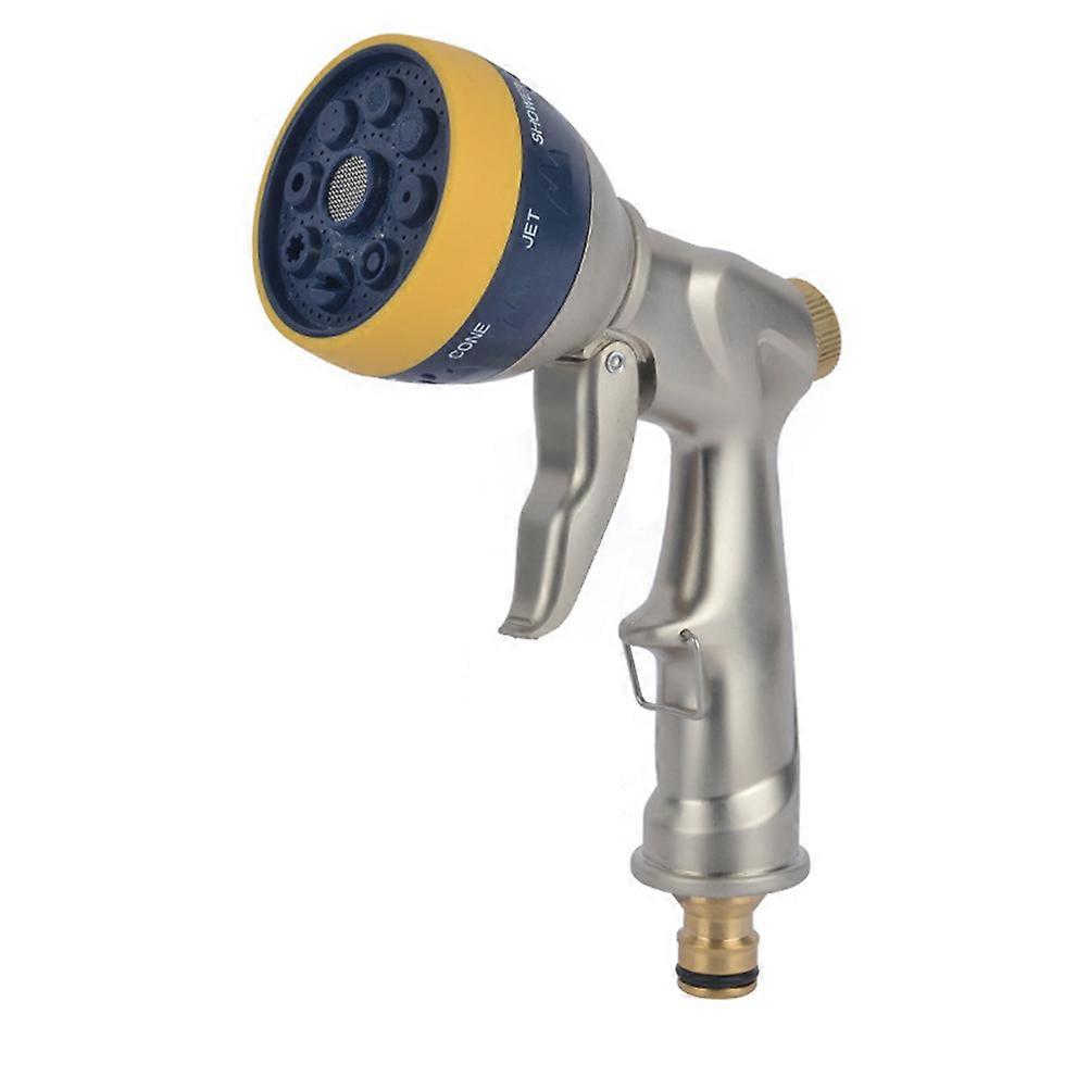 Garden Water Gun with 8 Adjustable Modes for Washing Car and Gardening Practical Zinc Alloy Nozzle