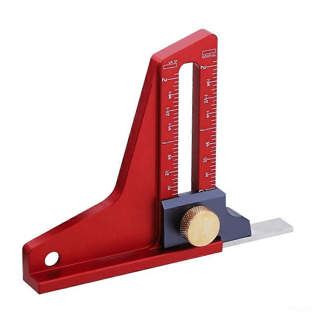 Adjustable depth gauge for woodworking with clear metric scales