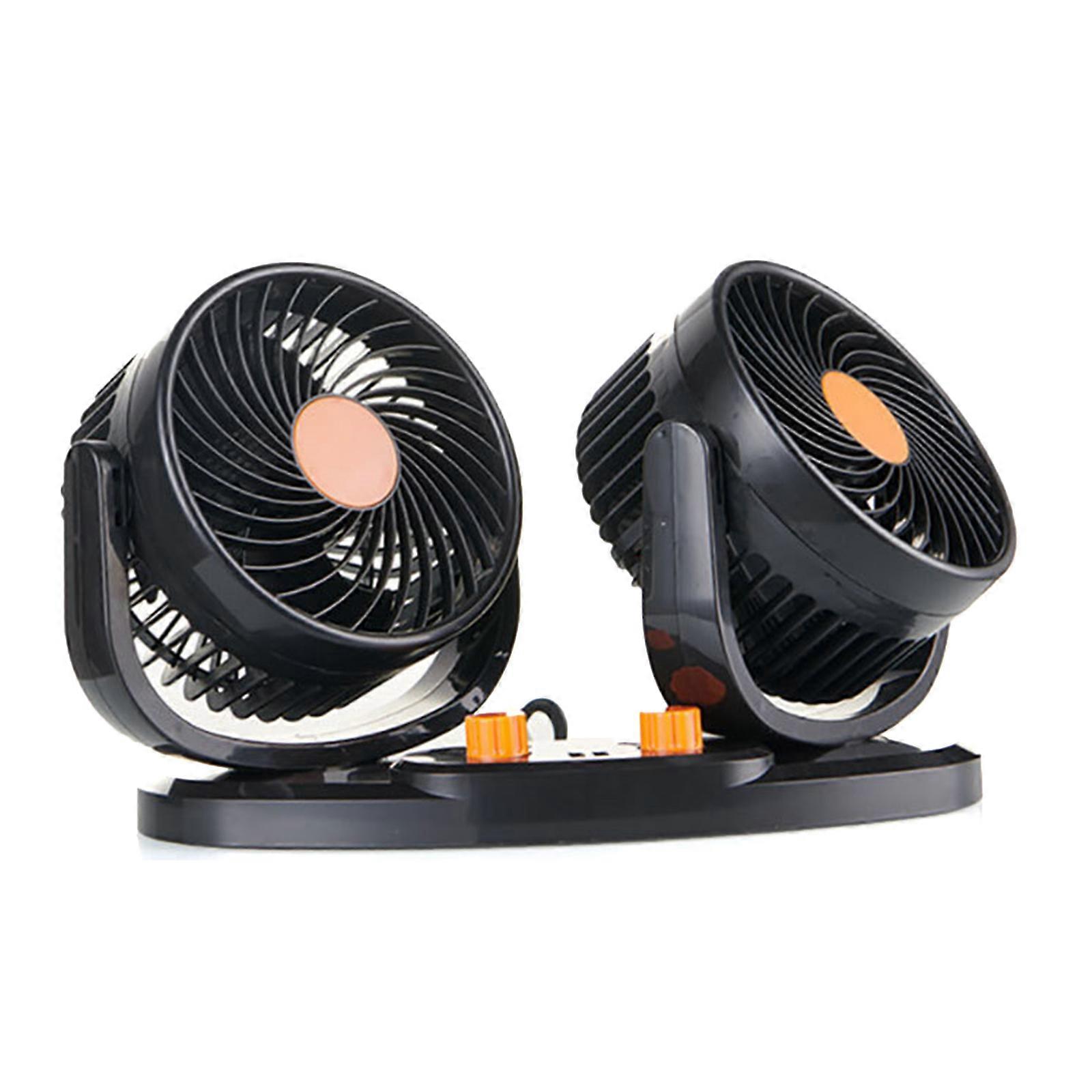 USB Power Car Fan Multis Angle Rotatable Double Head 3-Speed Dashboard ABS Three Speed Hot Day Cooling Fan Multicolor