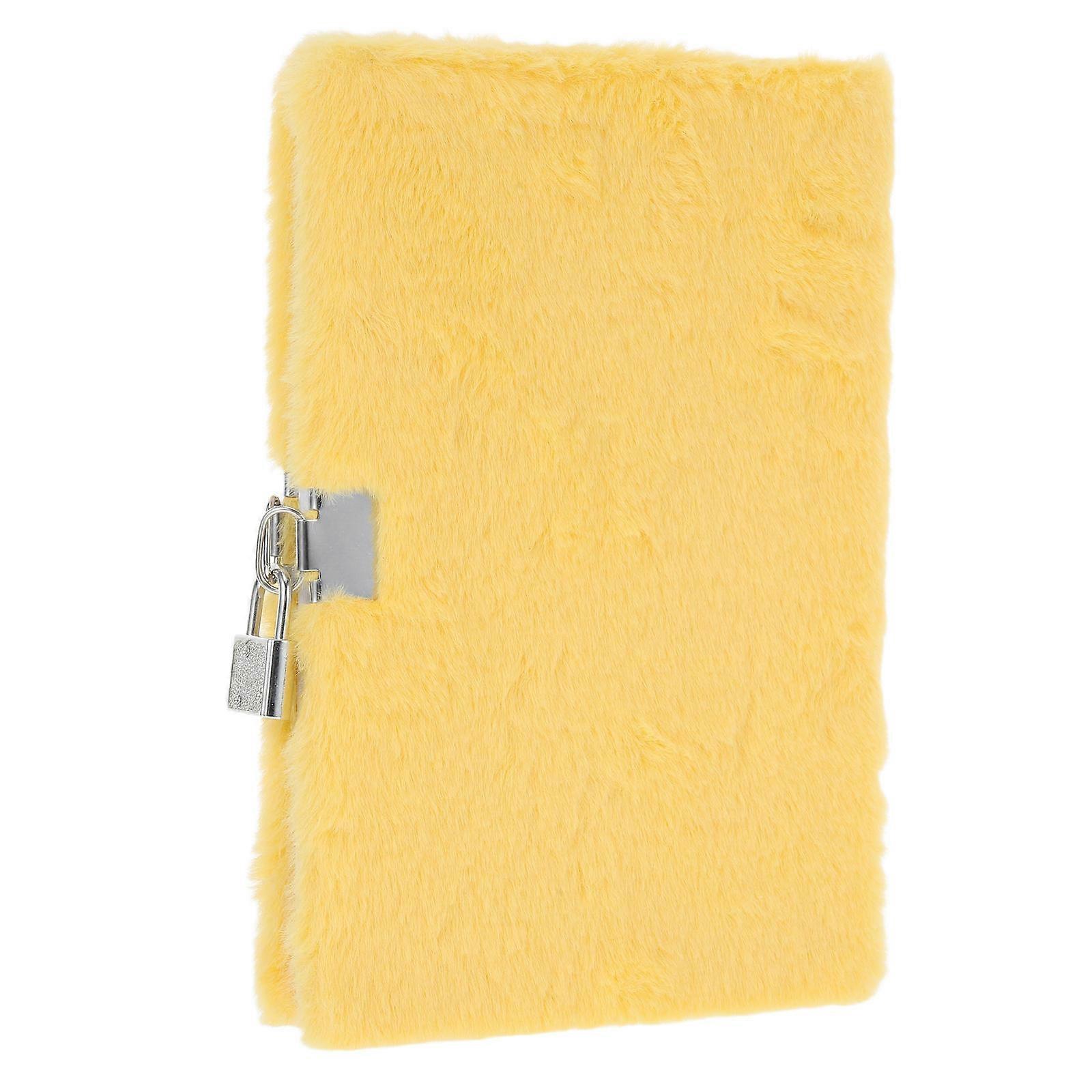 Plush Notebook for Girls in Yellow Great for School Office or Home A5 Size