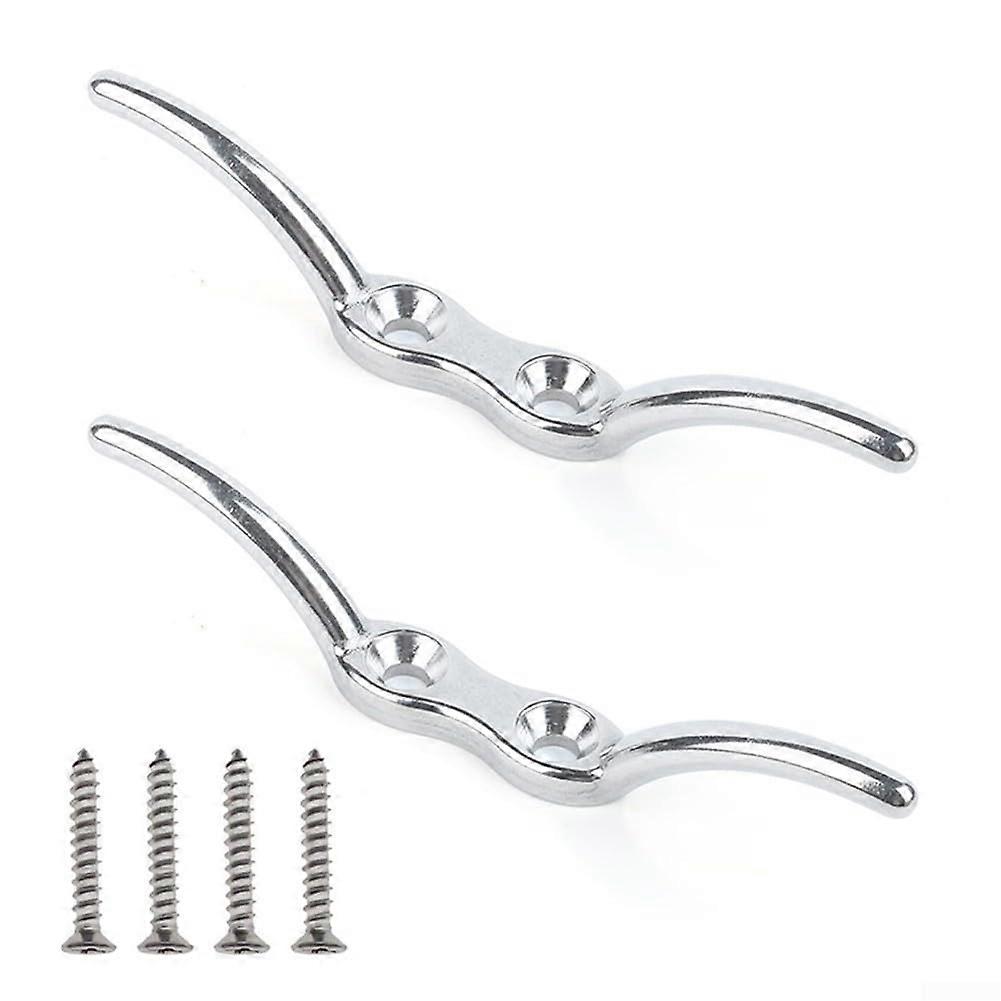 Rope Clamp Hook with Fixing Screws for Boating, Sailing and Outdoor Activities (Pack of 2)