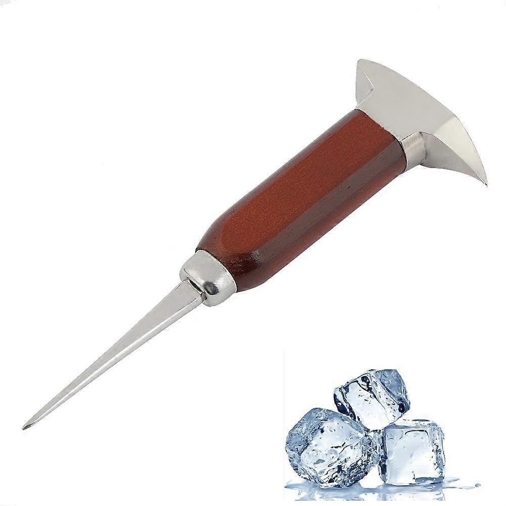 Stainless Steel Ice Axe Muddler Hammer 6.7 Inches with Safety Handle for Kitchen Bars and Cone Cubers