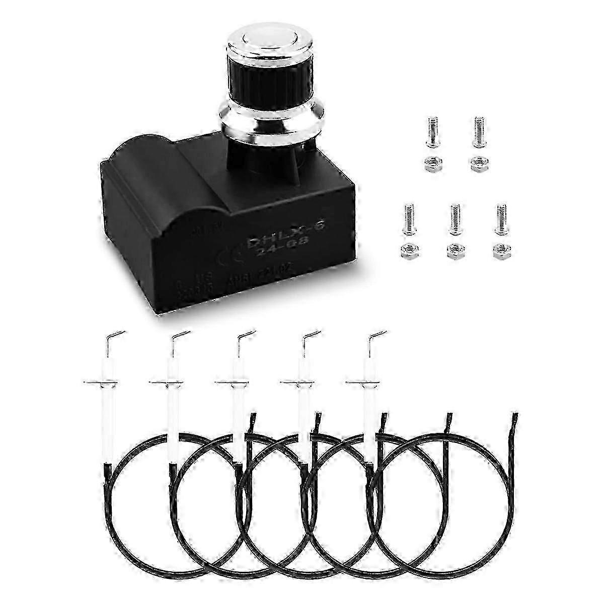 DHL-128-6Q Grill Igniter Replacement Push Button Pulse Igniter for GR2210601-MM-00 6 Outlet Igniters Kit Edition0612