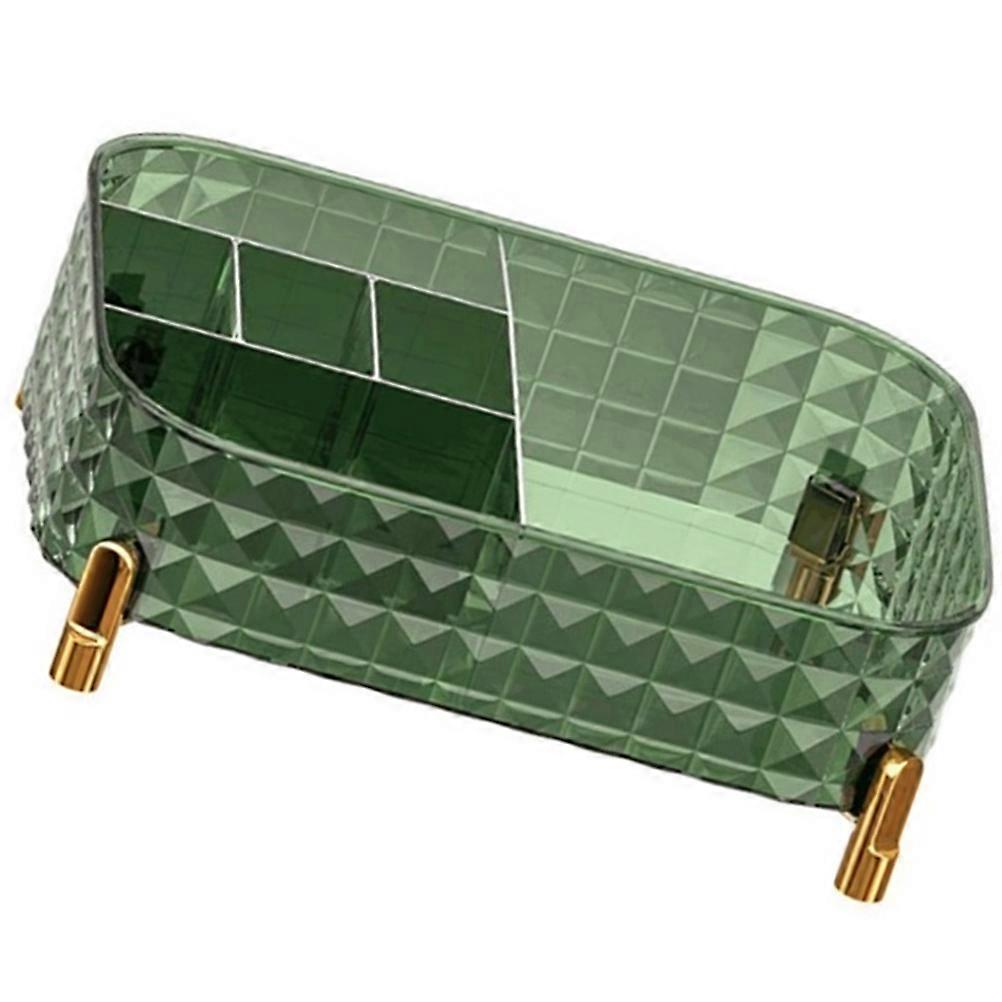 Green Makeup Organizer with ABS Material for Bathroom Counter and Vanity Storage Solutions 12.5x8.3x6.7 inches