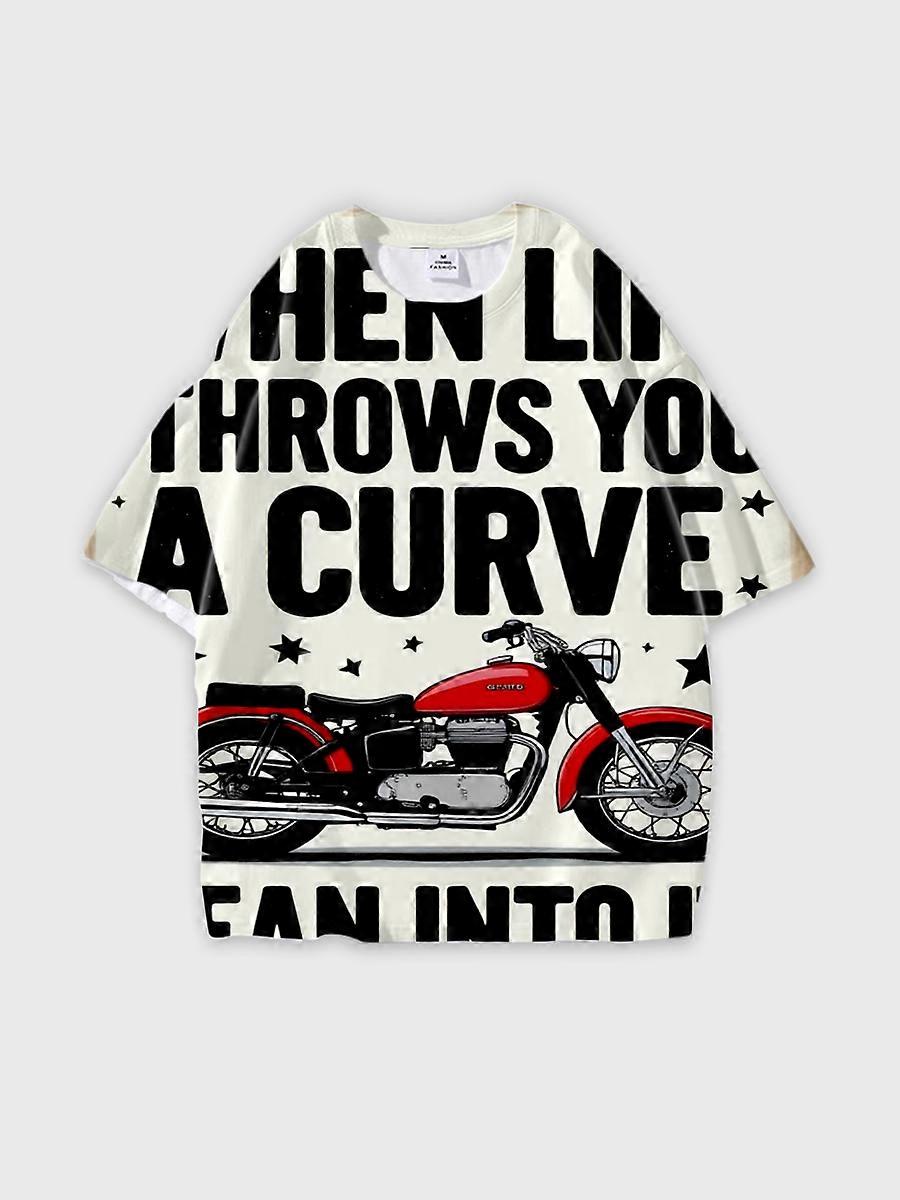 T-shirt round neck Pattern loose short sleeve E424