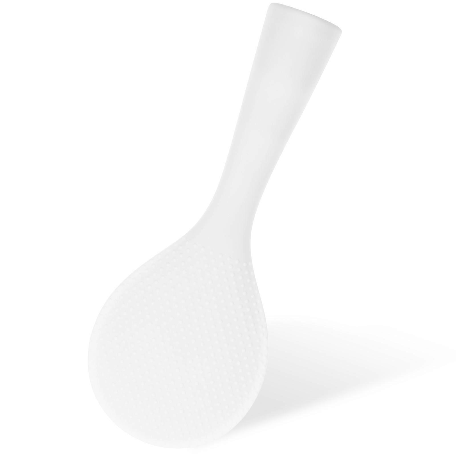 Silicone Rice Spoon for Home Use with Humanized Handle Design and Easy Clean Smooth Surface White