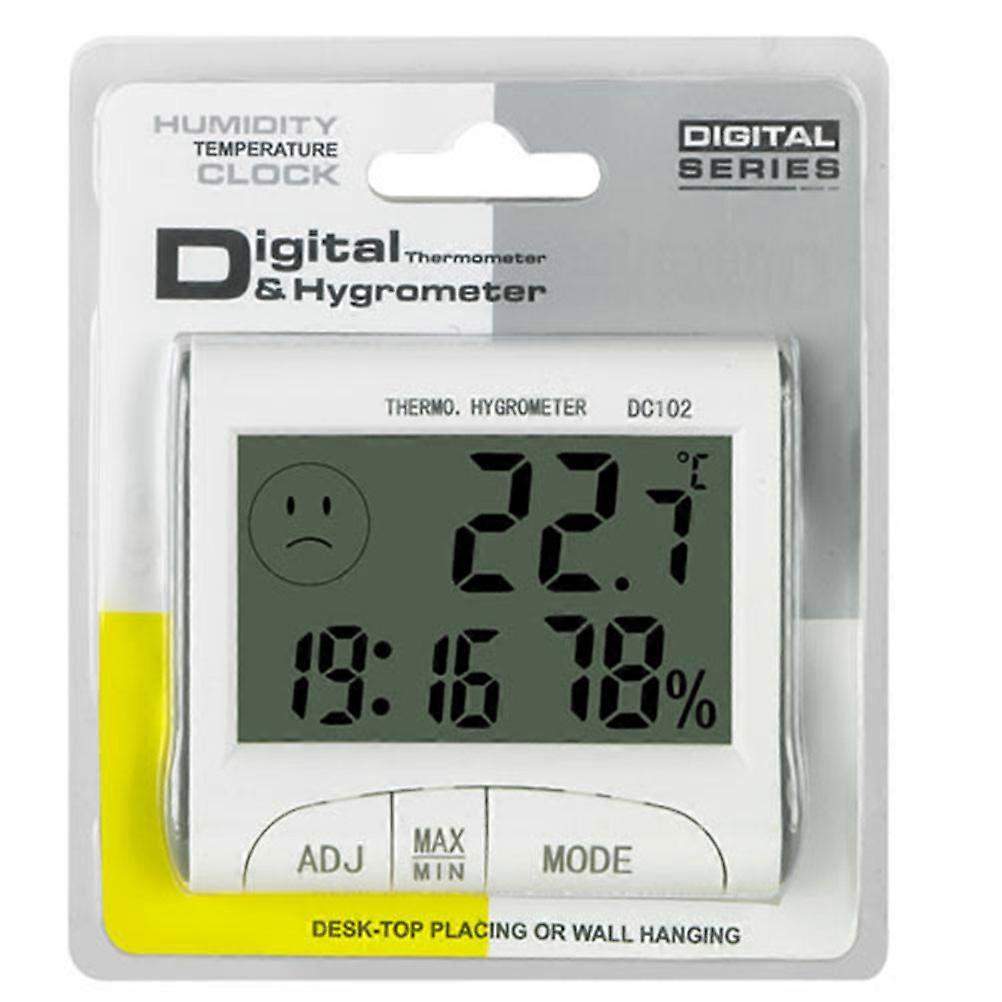 DC102 Mini Digital Indoor Desk Hygrometer Temperature Humidity Meter LCD Display Alarm Clock Timer