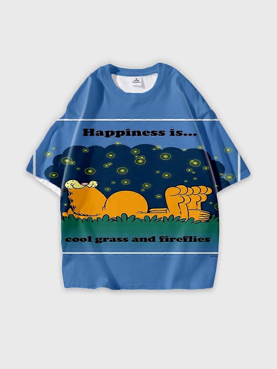 T-shirt round neck Cartoon Pattern loose short sleeve H22