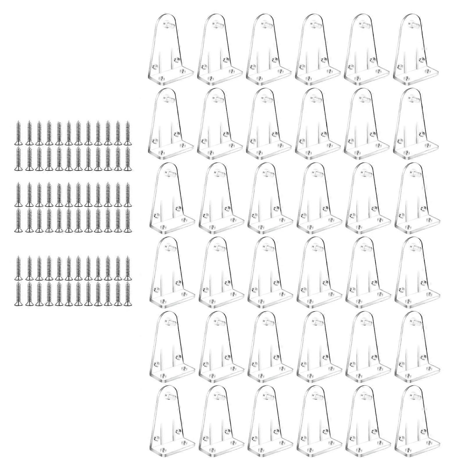 12/36Pcs Clear Blind Brackets Plastic Hold Down Brackets Door Blinds Bottom Rails Holders Clips Replacement with Screws Multicolor