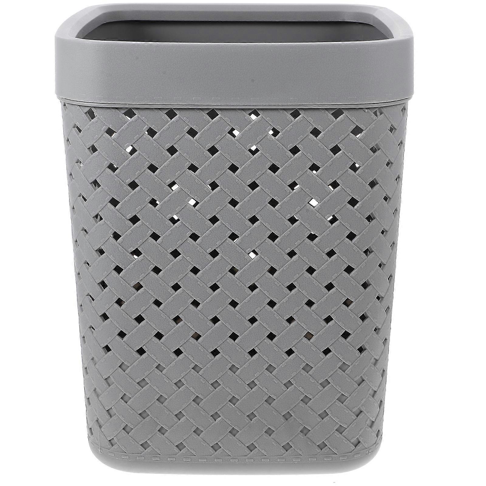 Tiny Trash Can Rectangular Grey Household Item Great For Bedroom Use Ventilation 1Set