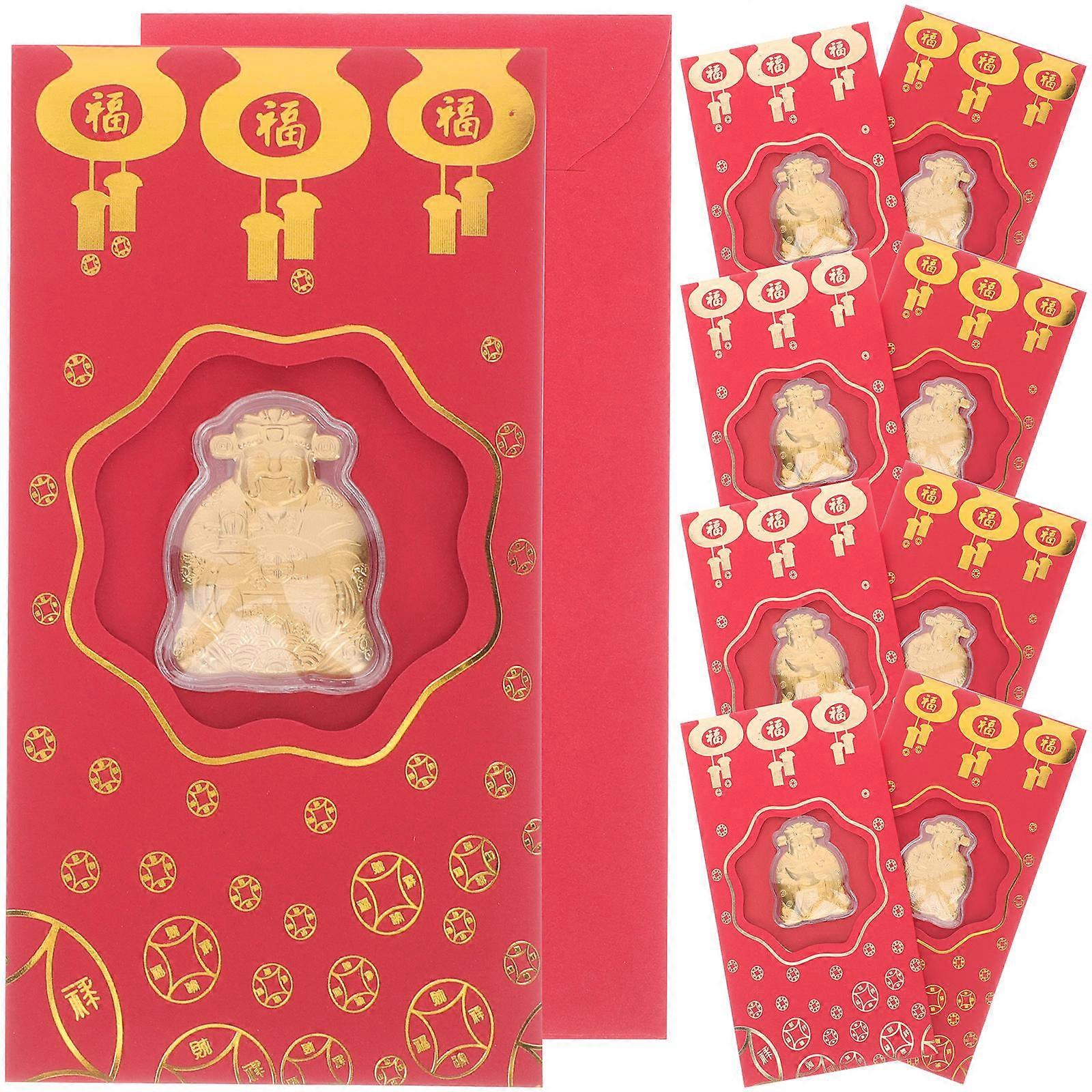 10Pcs Red Envelopes of Wealth Chinese Style Money Envelopes