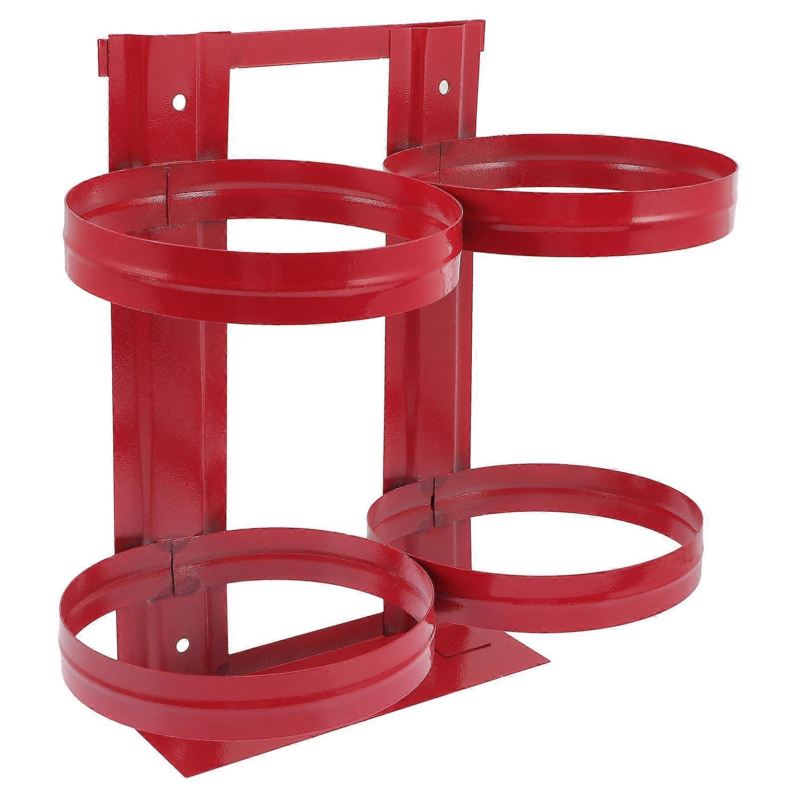 Heavy Duty Metal Fire Extinguisher Bracket for Home with Red Color and Polished Surface Safe to Use