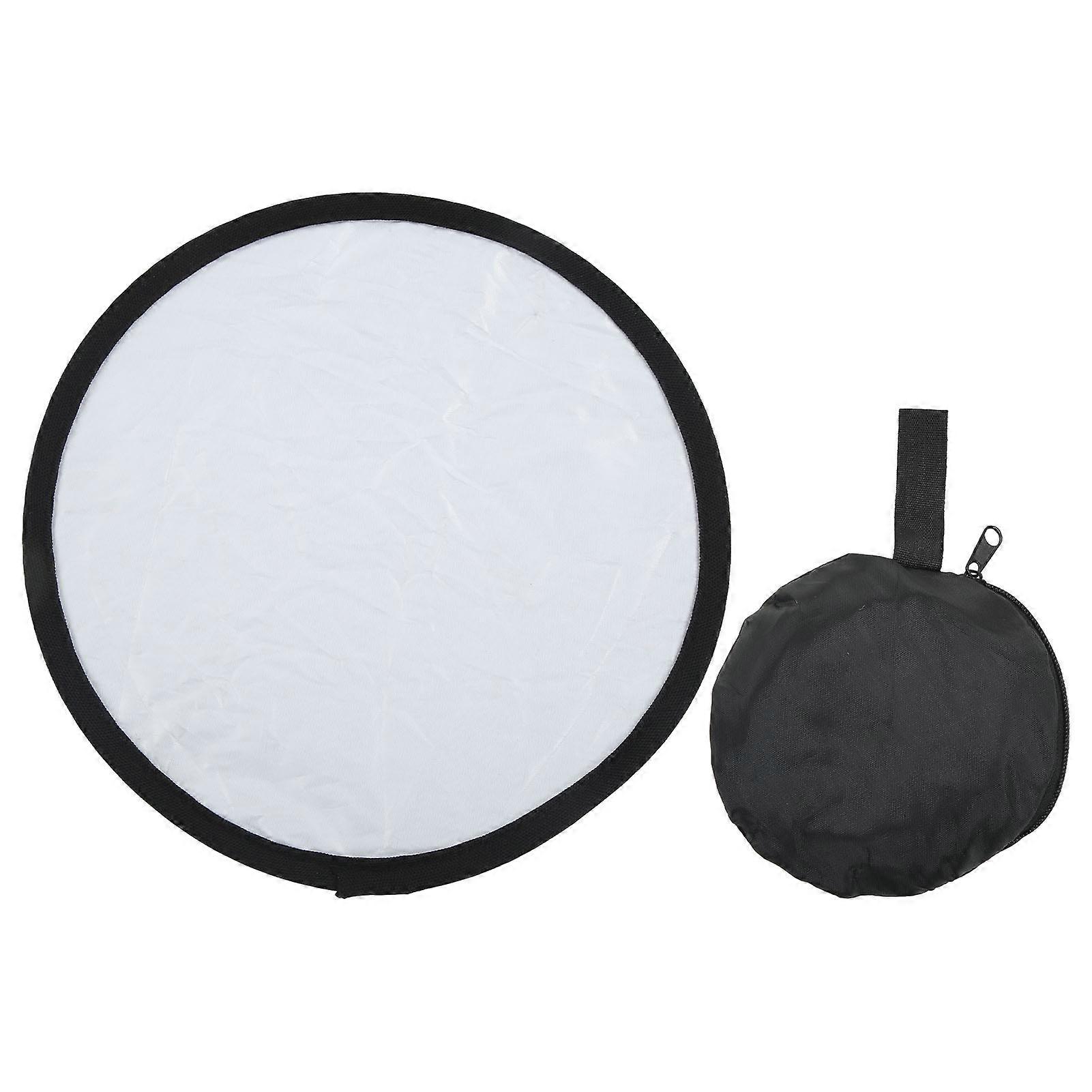 Silver White 2 In1 Reflector Portable Round Photography Light Reflector for Live Lighting 30cm / 11.8in