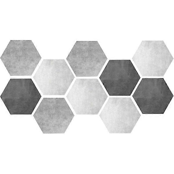 PVC waterproof self-adhesive tile stickers, 10 non-slip hexagonal
