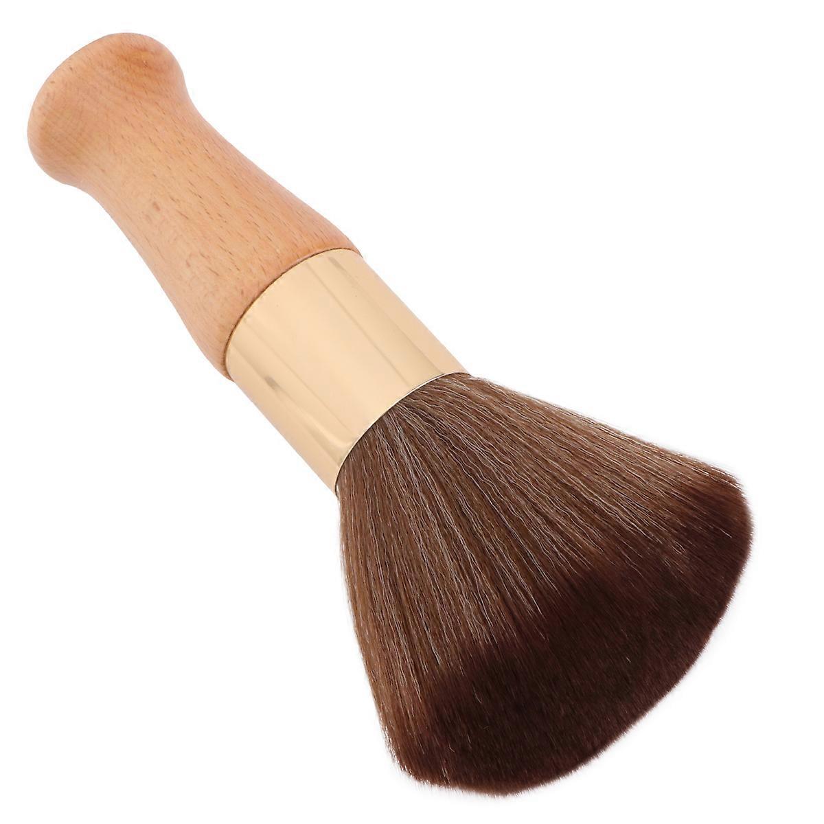Neck Duster Hair Brush with Fiber Bristles for Home Use Beige Color