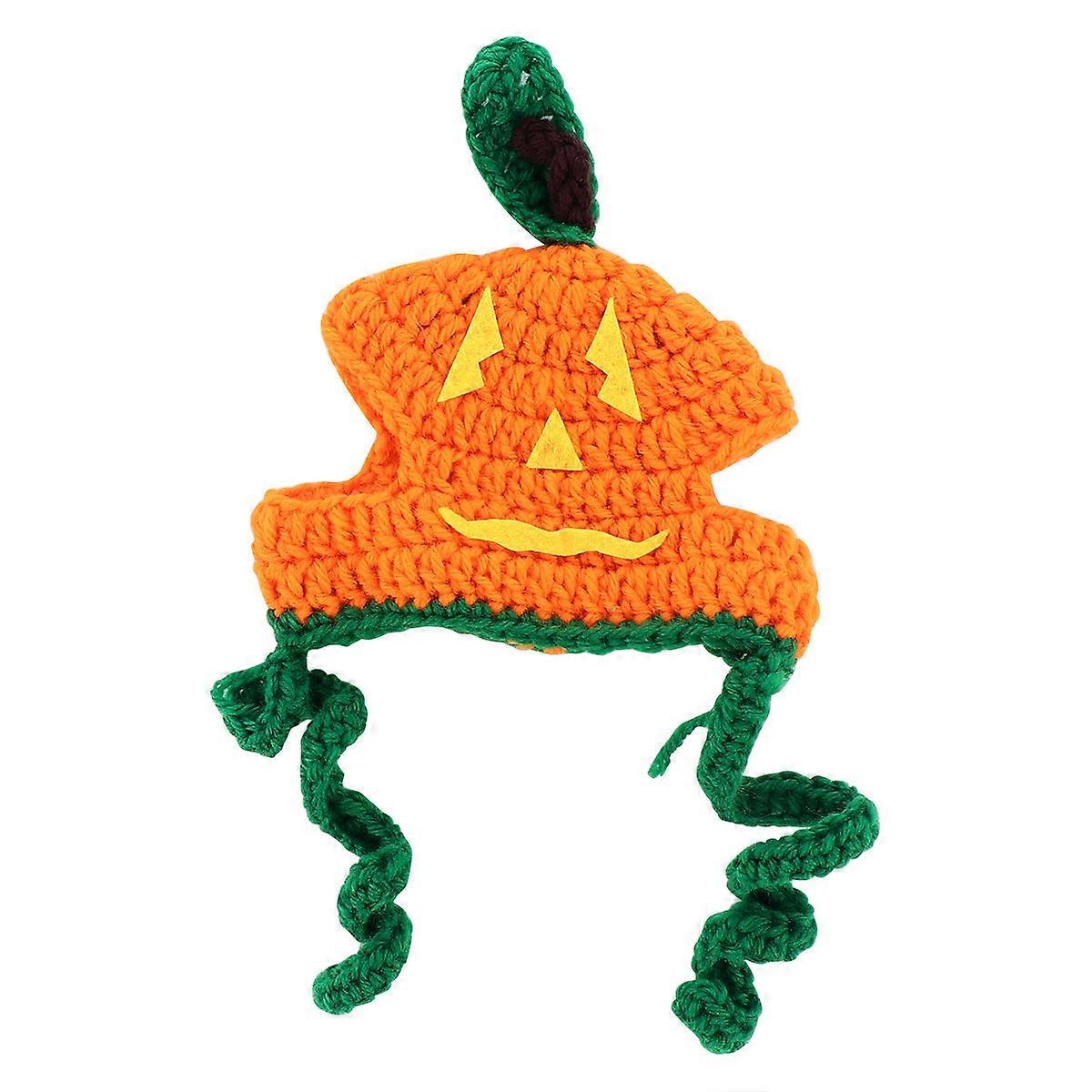 Halloween Pumpkin Pet Hat Soft Comfortable Cape for Cats Cute Costume for Parties & Photo Sessions