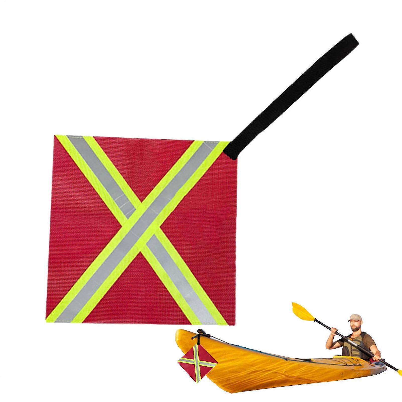 Trailer Flag  Reflective Kayak Flag  Reflective Warning Sign  Visibility Accessory for Trailers, Kayaks, Boats, Travel Pole Four Sides