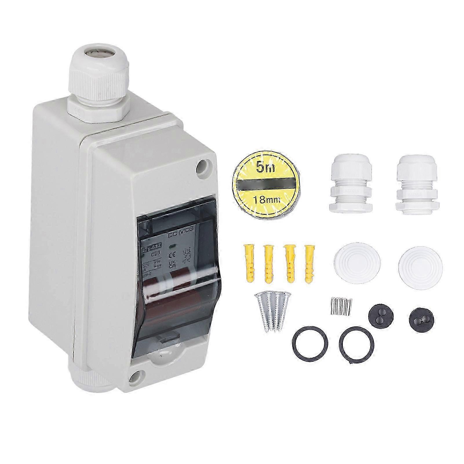 Miniature Circuit Breaker IP65 Waterproof Disconnect Switch for Solar PV System DC 1000V 20A