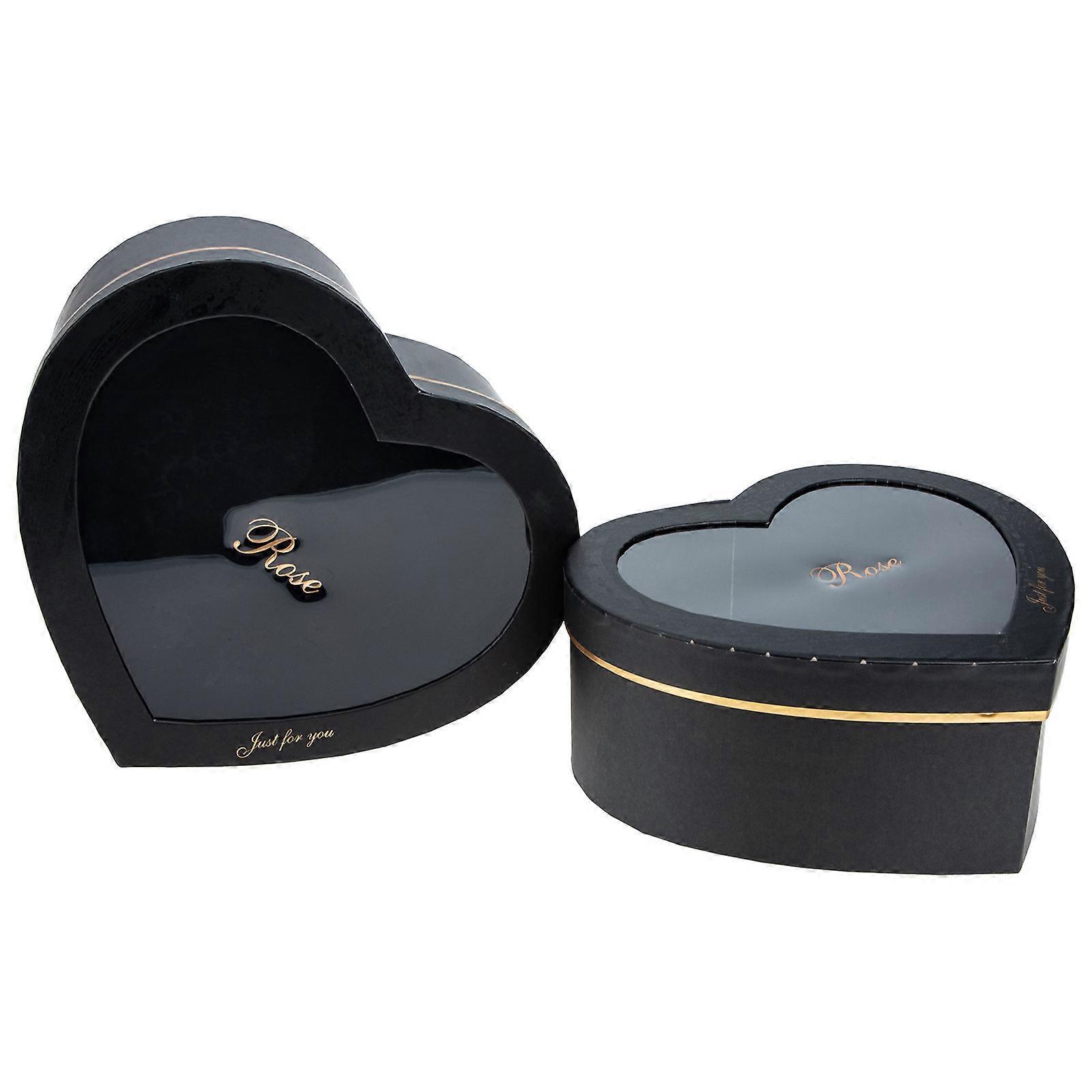 2Pcs Valentine's Day Flower Box Heart Flower Boxes for Arrangement Flower Boxes with Window