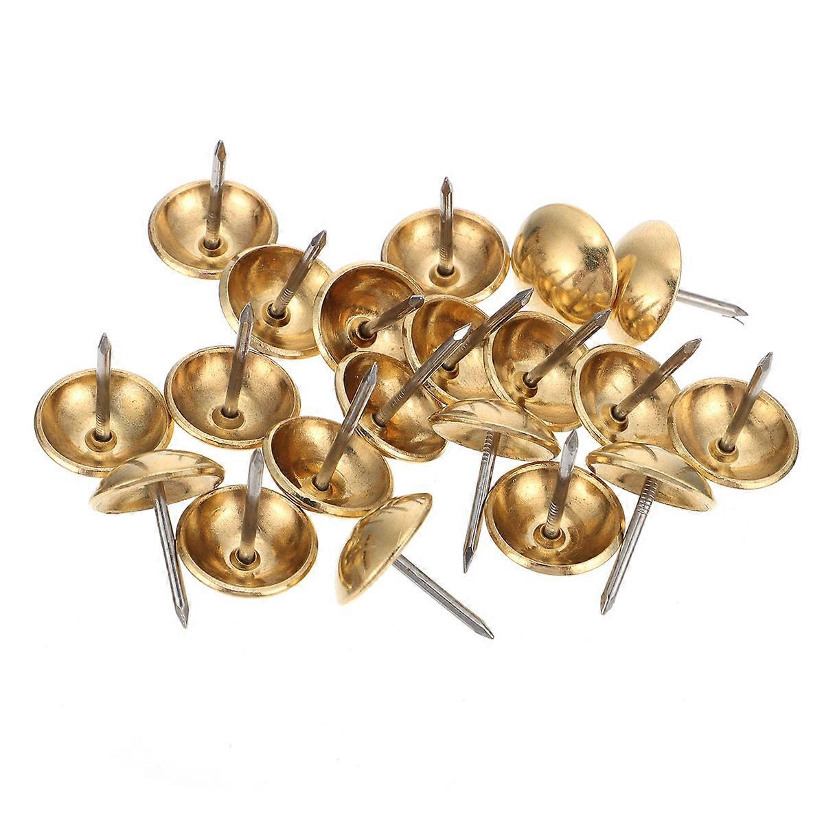 50Pcs Round Head Copper Mounting Nails For Home Decoration DIY Projects With Golden Finish And Retro Style