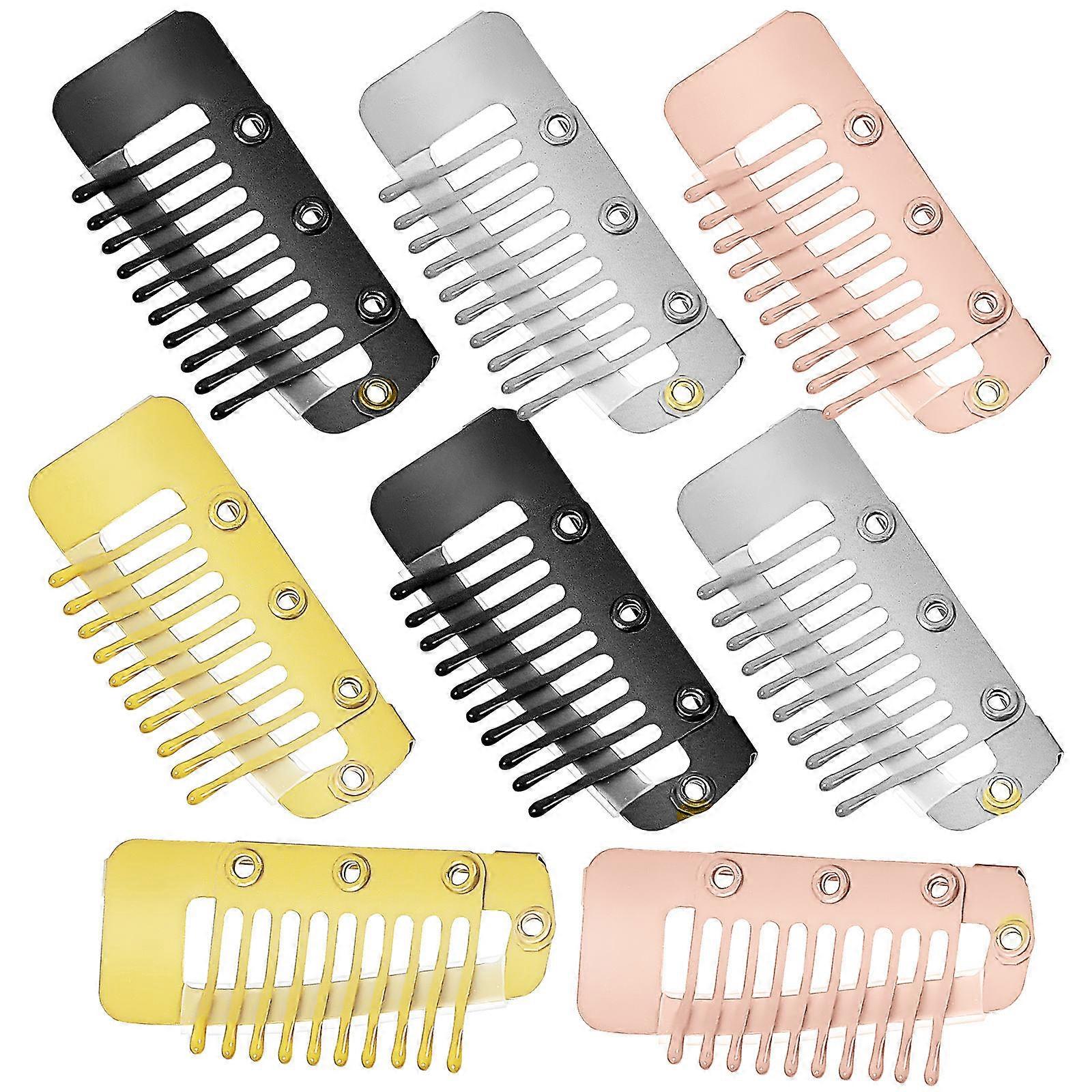 8pcs Invisible Wig Clips Metal Hair Extensions Fasteners For Wigs Hats And Scarves Firm Multi For