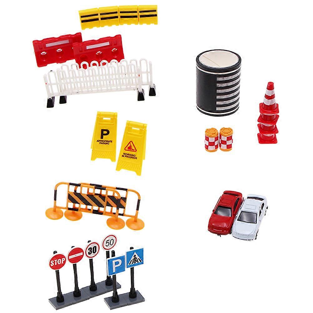 27 Pieces Miniature Street Signs Models Plastic Decorative Props for Sand Table Layout Scene